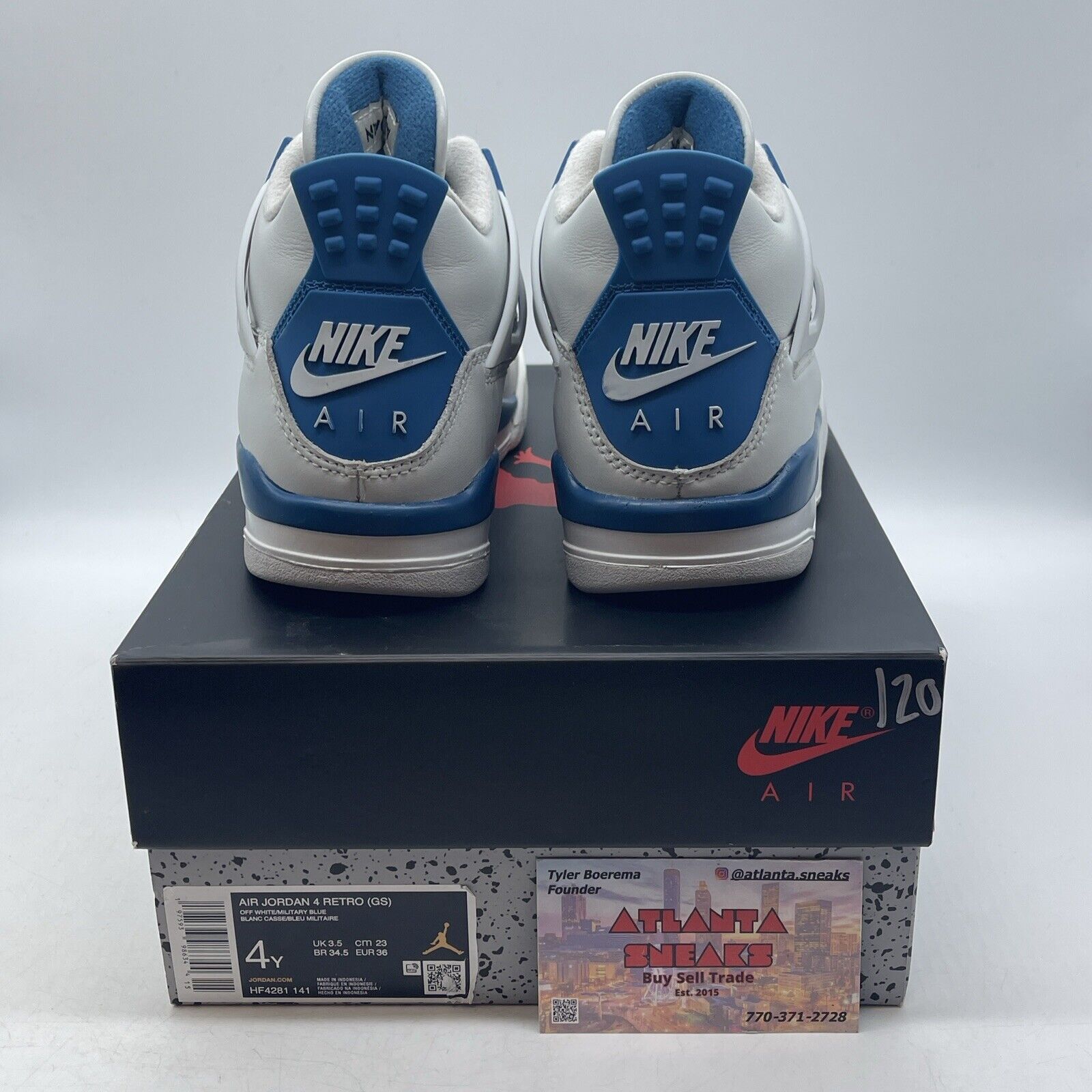 Size 4Y - Nike Air Jordan Retro Military Blue Industrial Blue (HF4281-141)