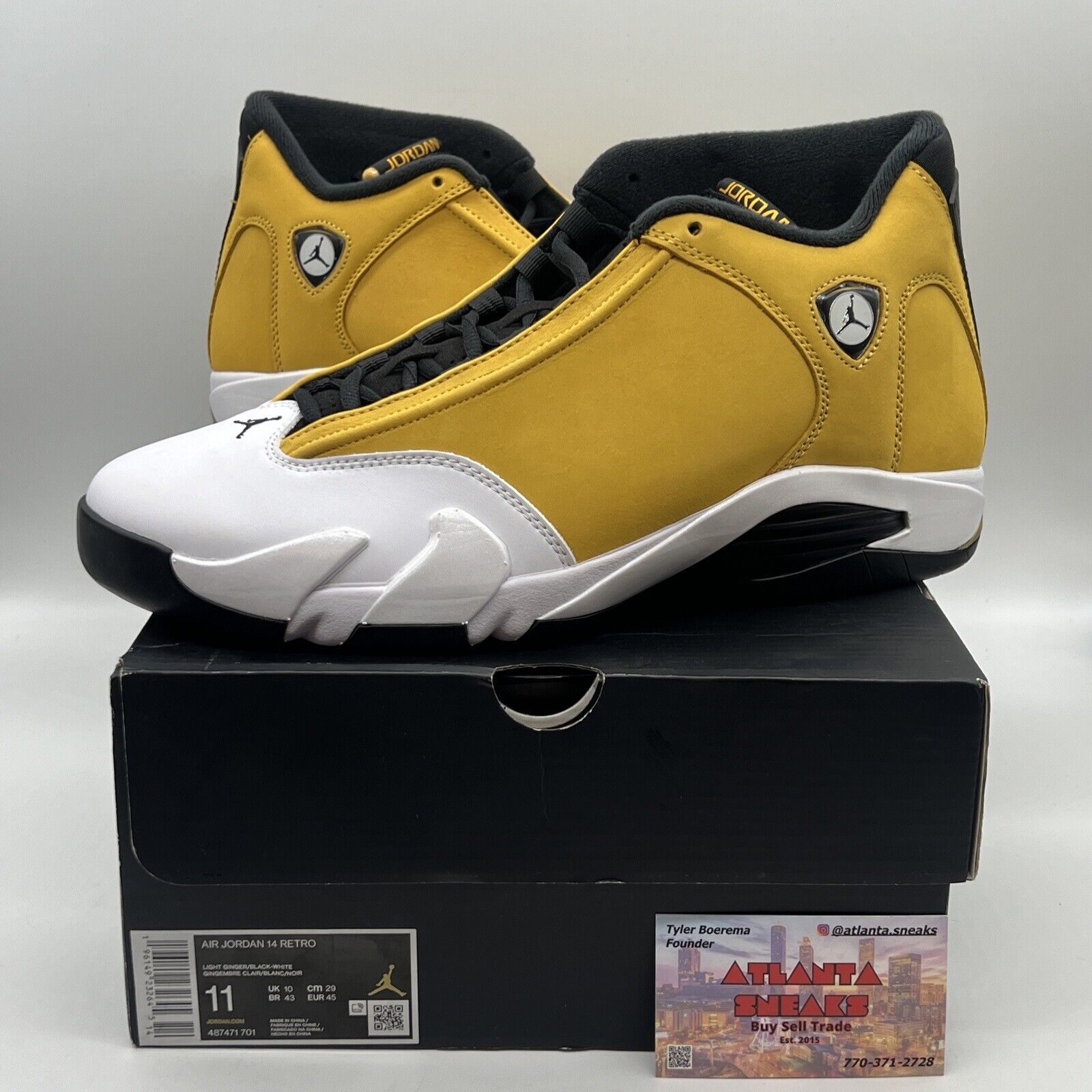 Air Jordan 14 Retro Men's Shoes Light Ginger-Black-White 487471-701 Brand New