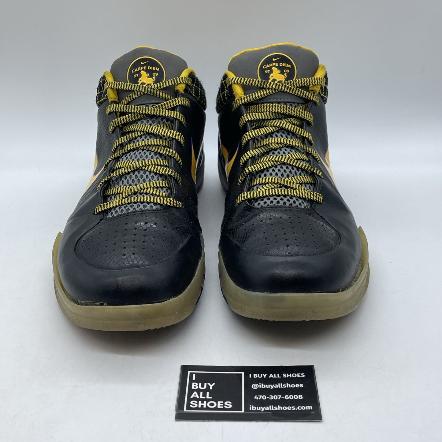 Size 14 - Nike Zoom Kobe 4 2009 Carpe Diem Black Yellow Leather (344335-001)