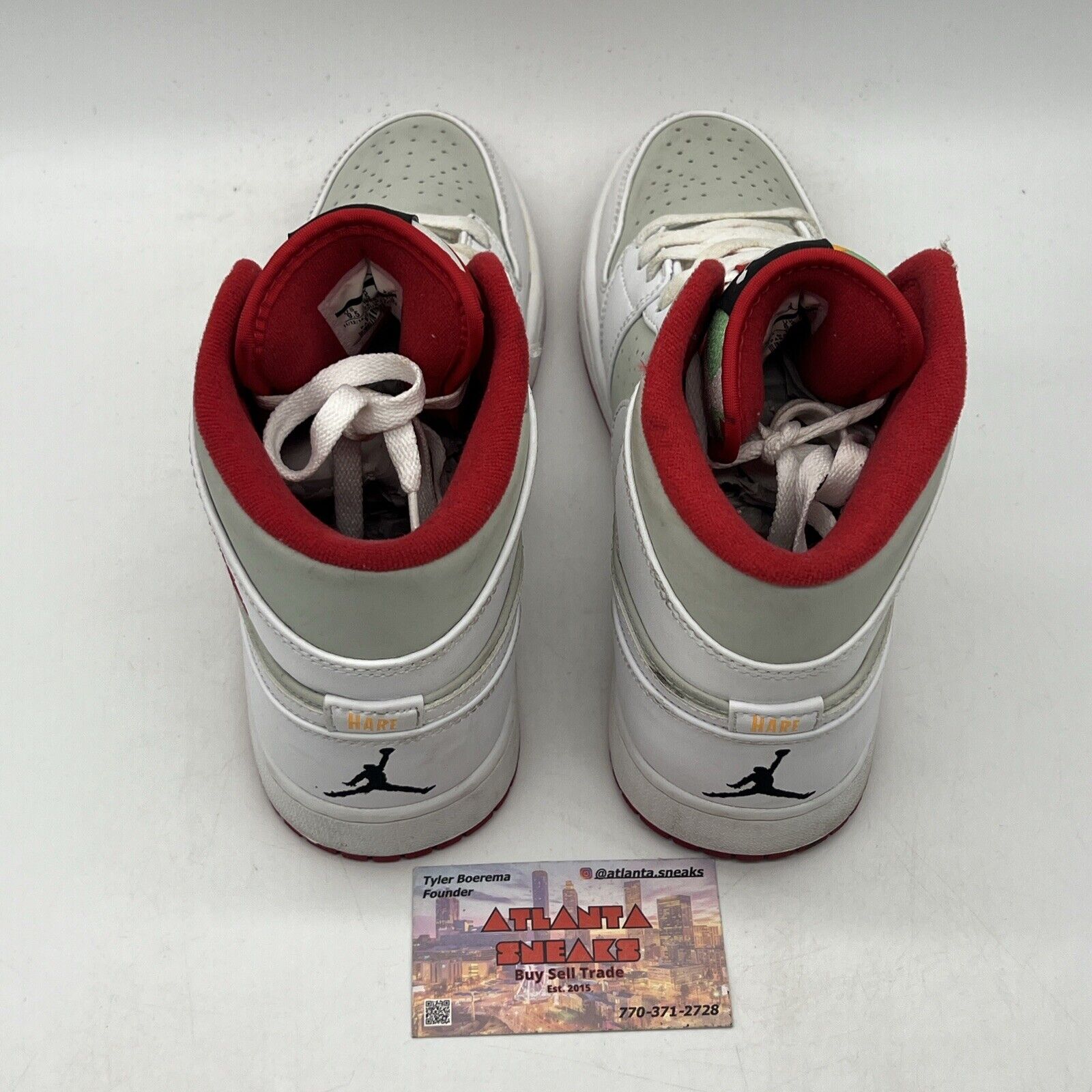 Size 9.5 - Air Jordan 1 2015 Mid Hare Red White Leather (719551-123)