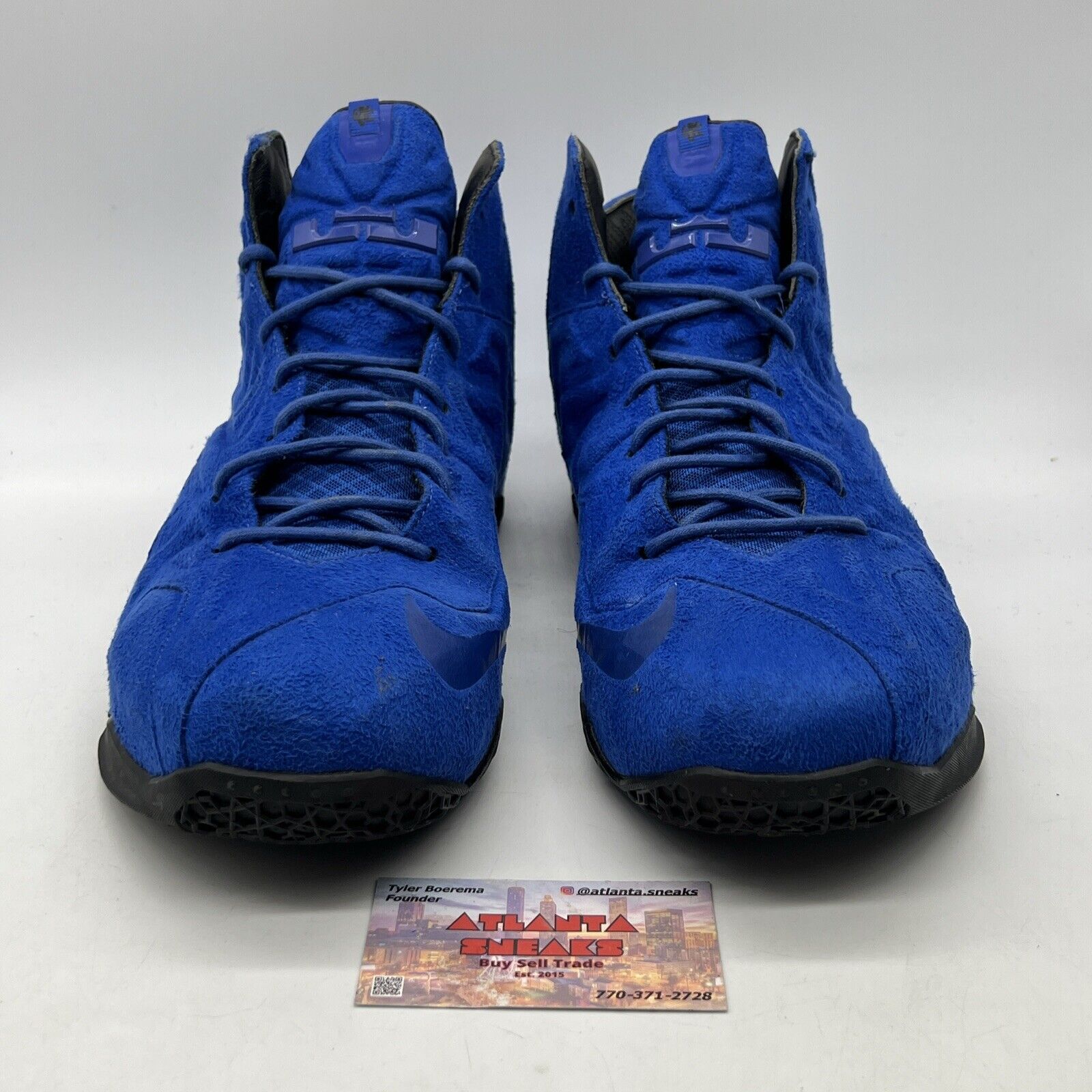 Size 14 - Nike LeBron 11 EXT Suede QS Game Royal Black (656274-440)