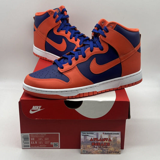 Size 10 - Nike Dunk High Knicks Brand New Og All Blue Orange White DS Leather