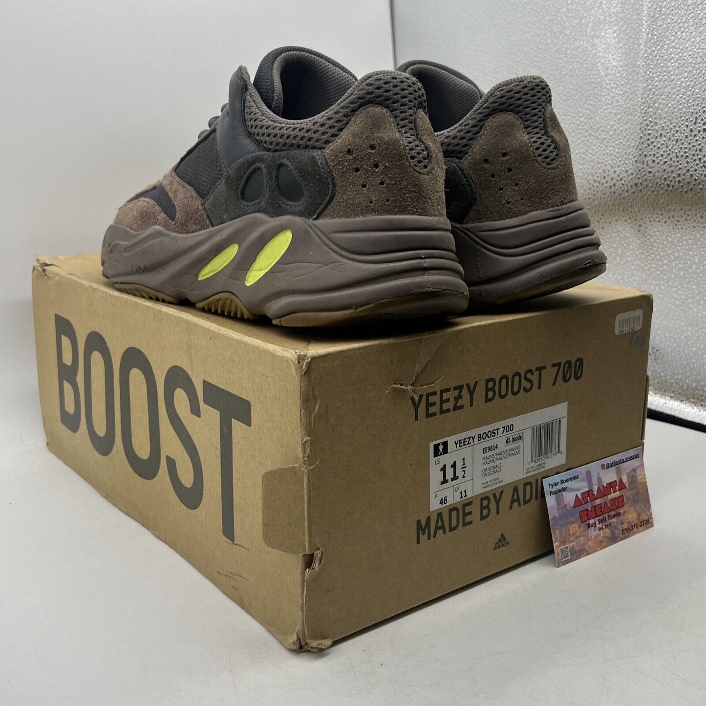 Size 11.5 - adidas Yeezy Boost 700 V1 Mauve Black Brown Suede Leather (EE9614)