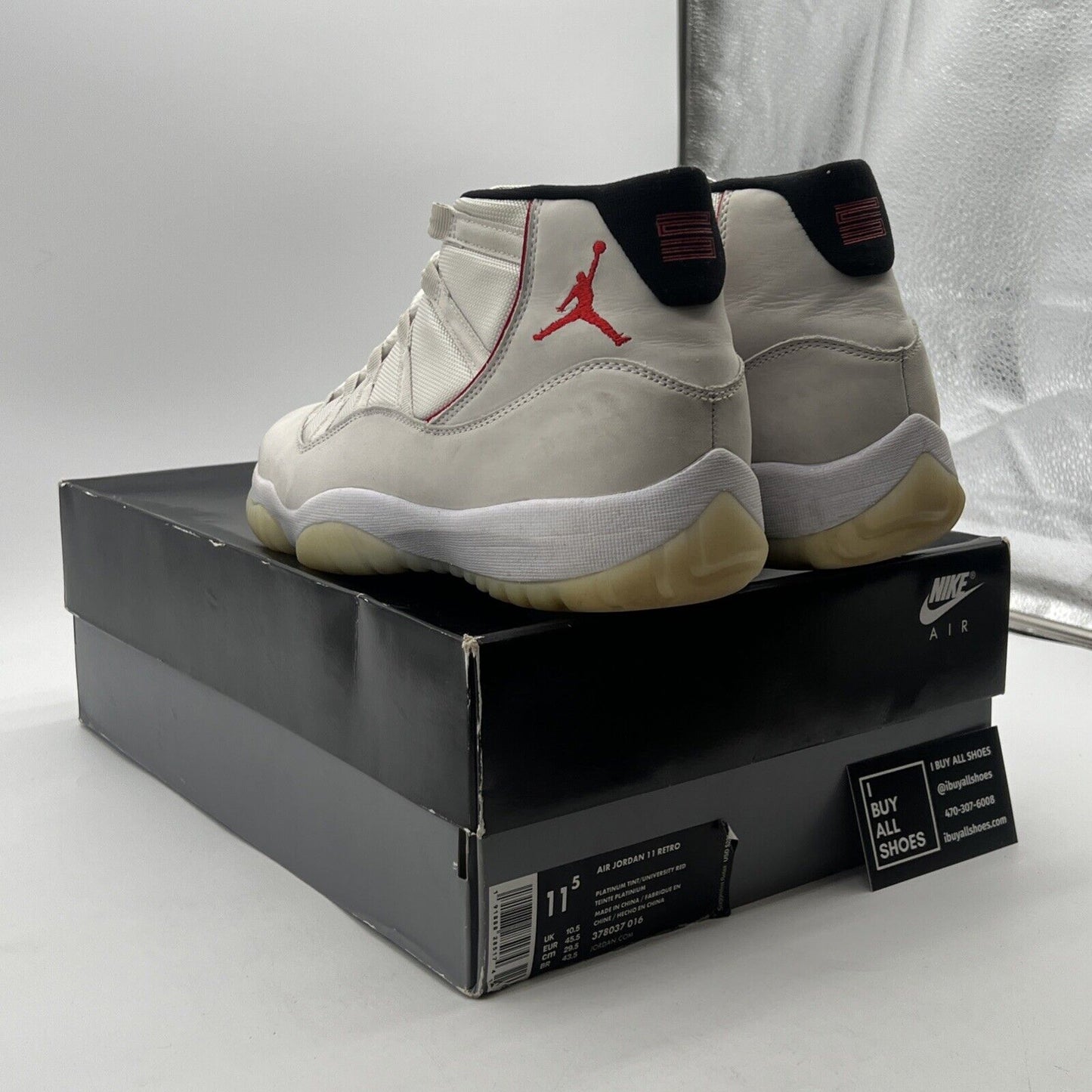 Size 11.5 - Air Jordan 11 Retro Platinum Tint (378037-016)