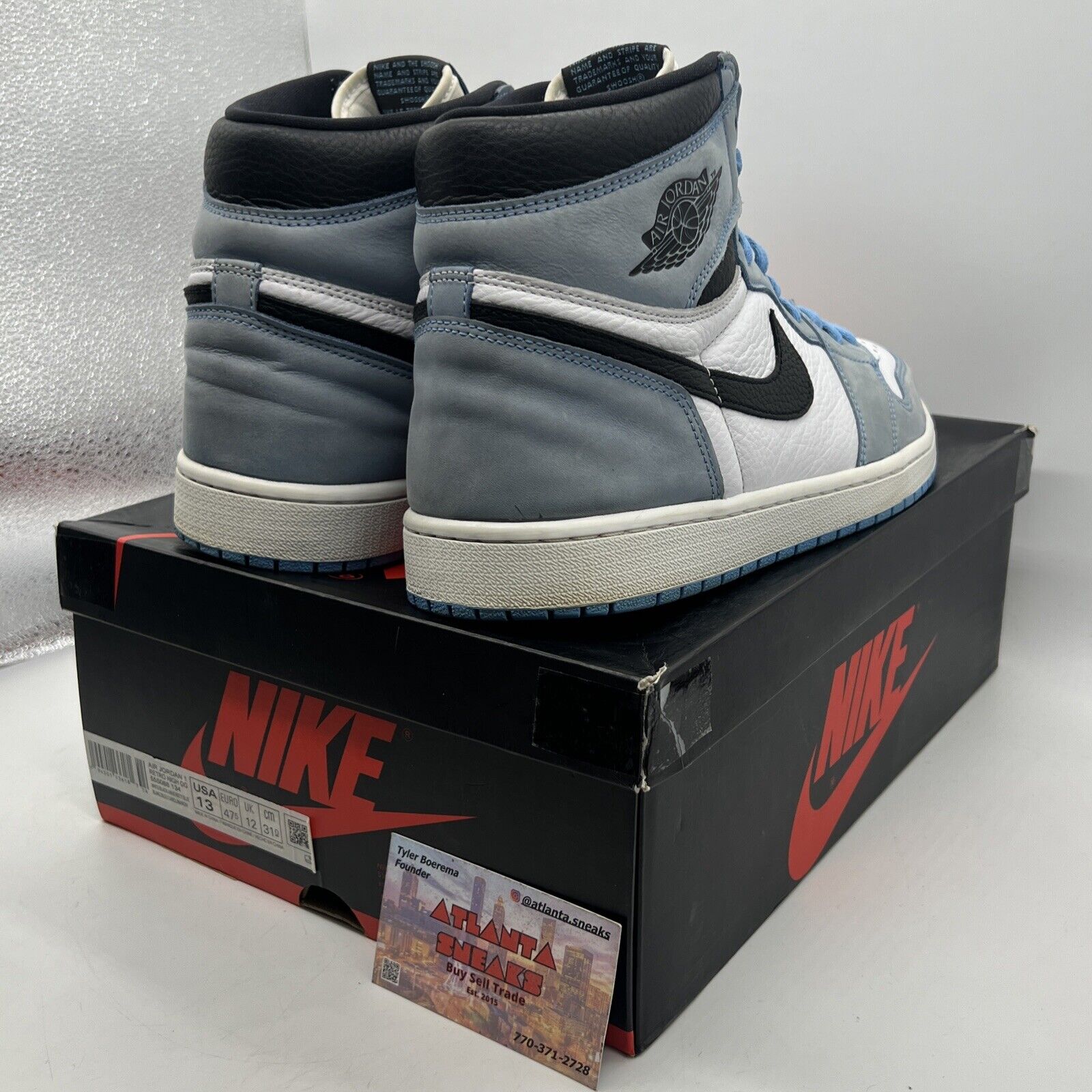 Size 13 - Jordan 1 Retro OG High University Blue Black White Leather 555088-134