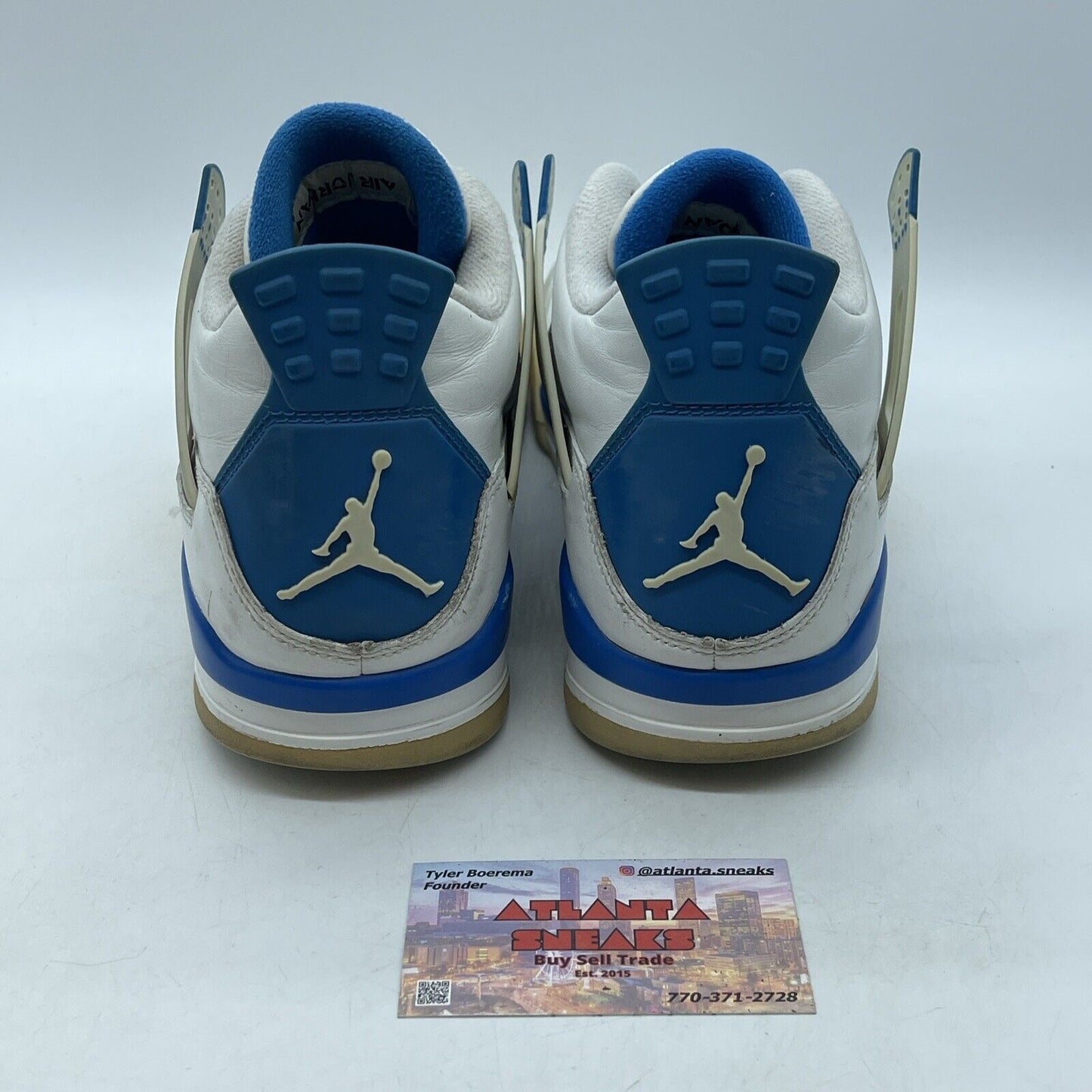 Size 10 - Jordan 4 Retro Military White Leather Grey Suede (308497-105)