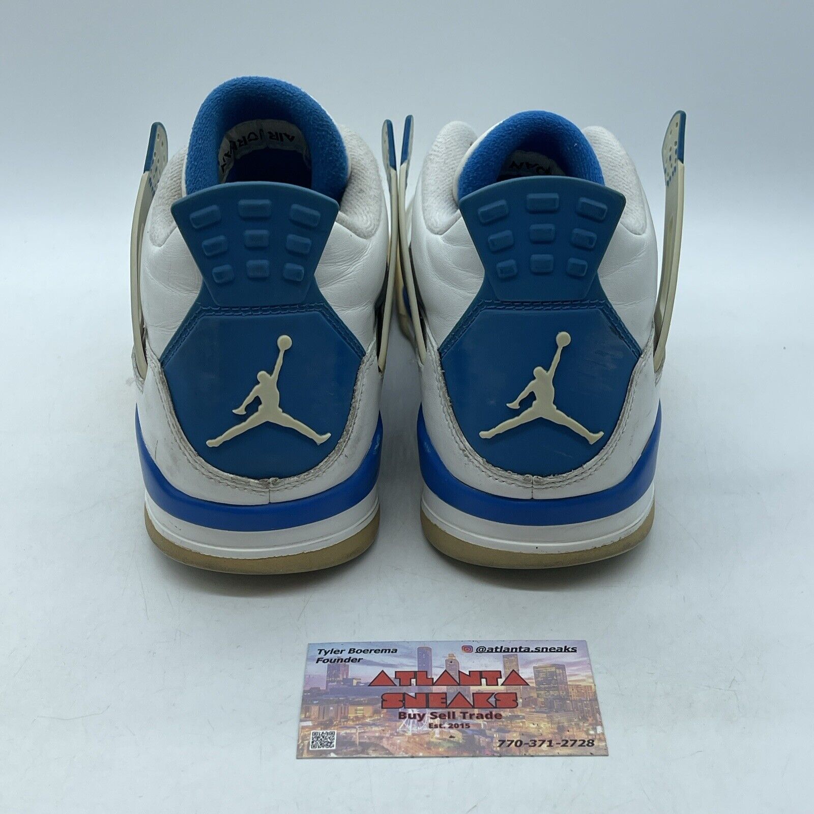 Size 10 - Jordan 4 Retro Military White Leather Grey Suede (308497-105)