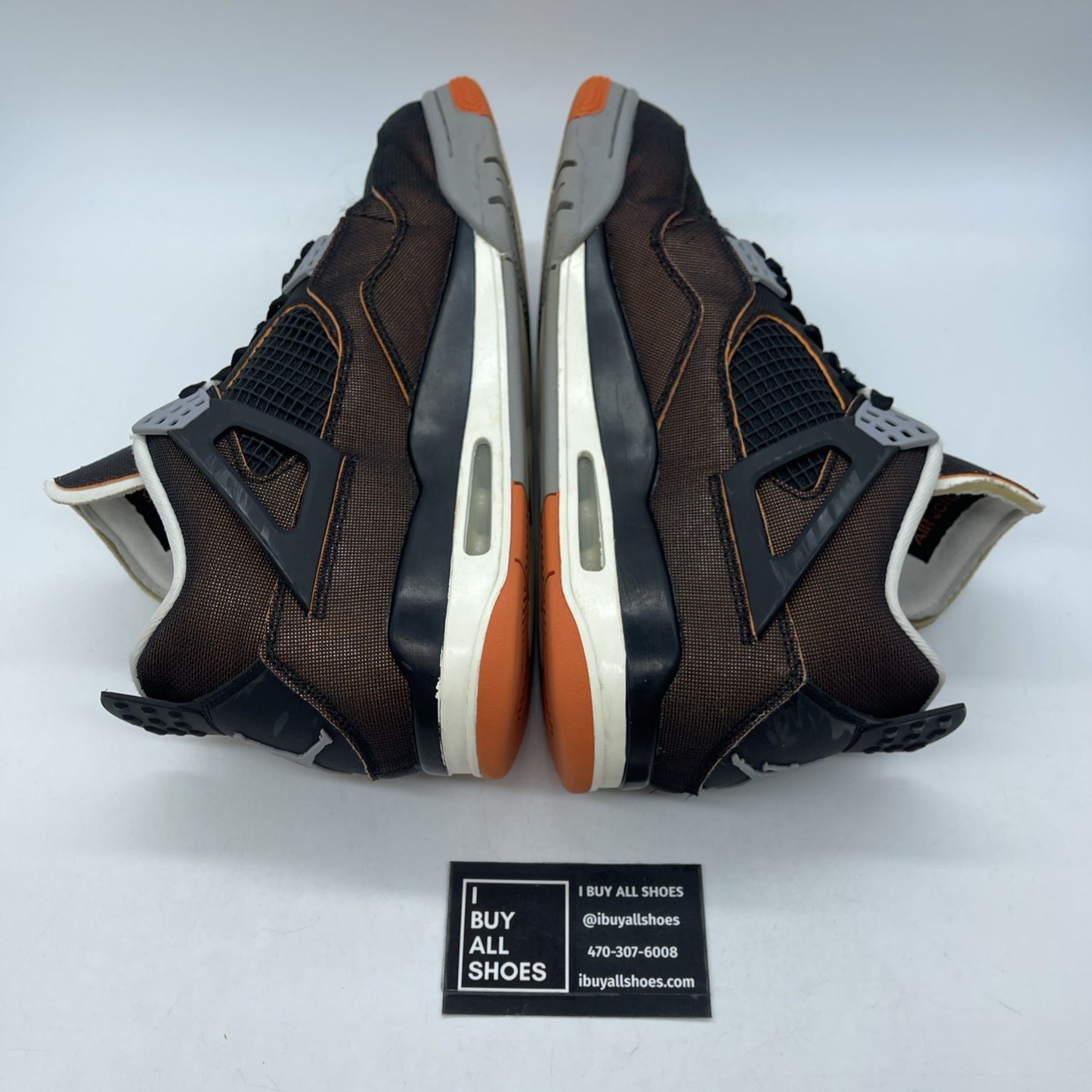 Size 11.5W - Air Jordan 4 Retro Starfish black Orange Leather (CW7183-100)