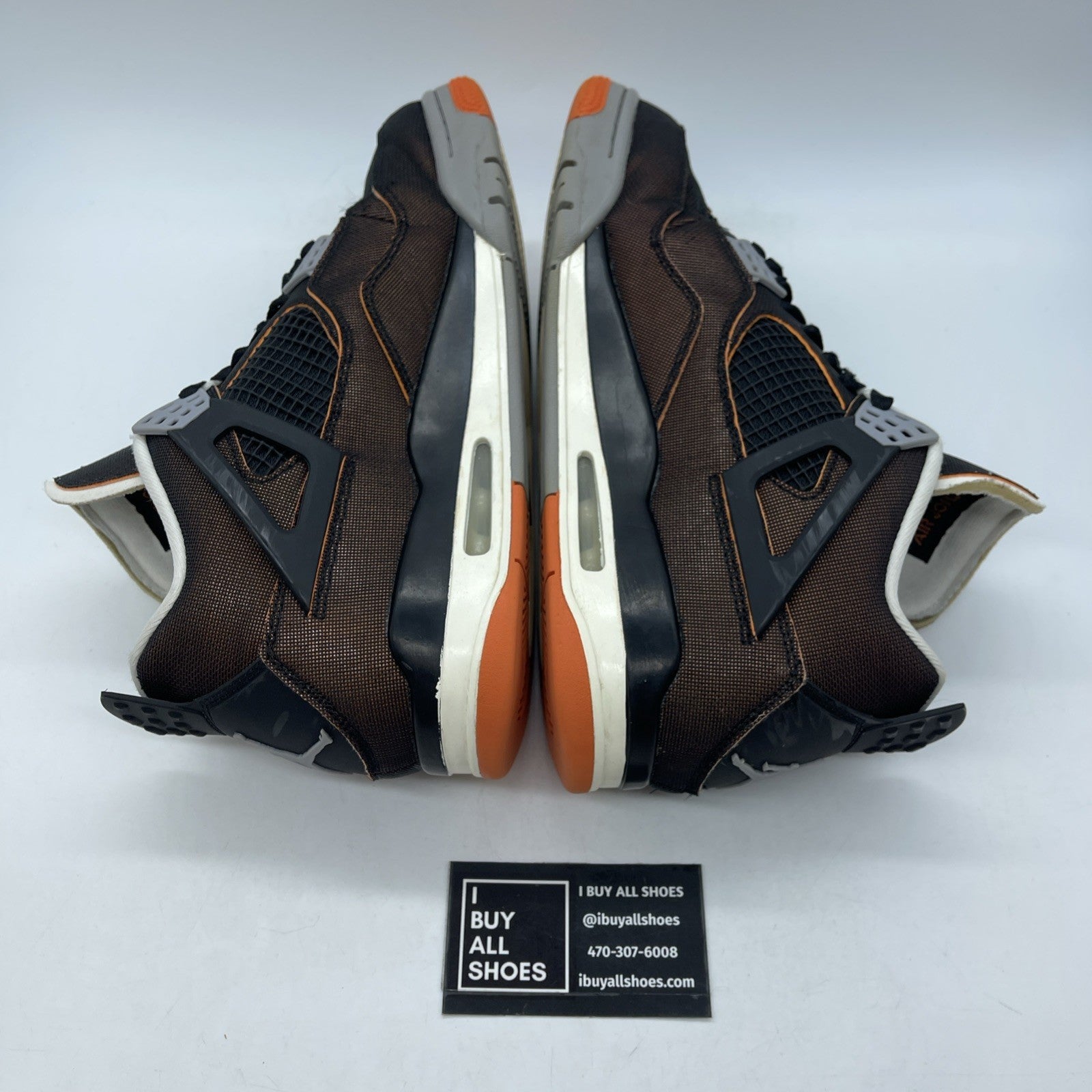 Size 11.5W - Air Jordan 4 Retro Starfish black Orange Leather (CW7183-100)