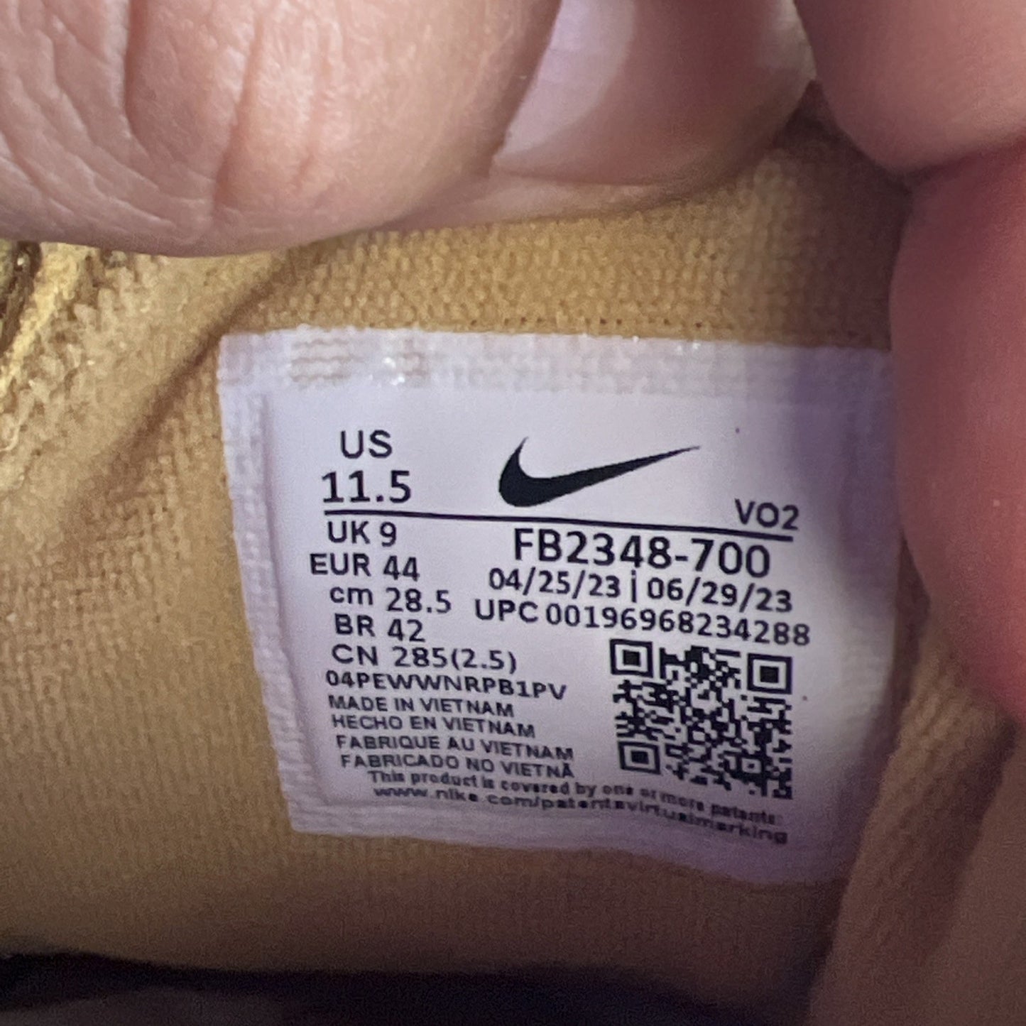 Size 11.5 - Nike Air Force 1 Wild Wheat Gold W (FB2348-700)