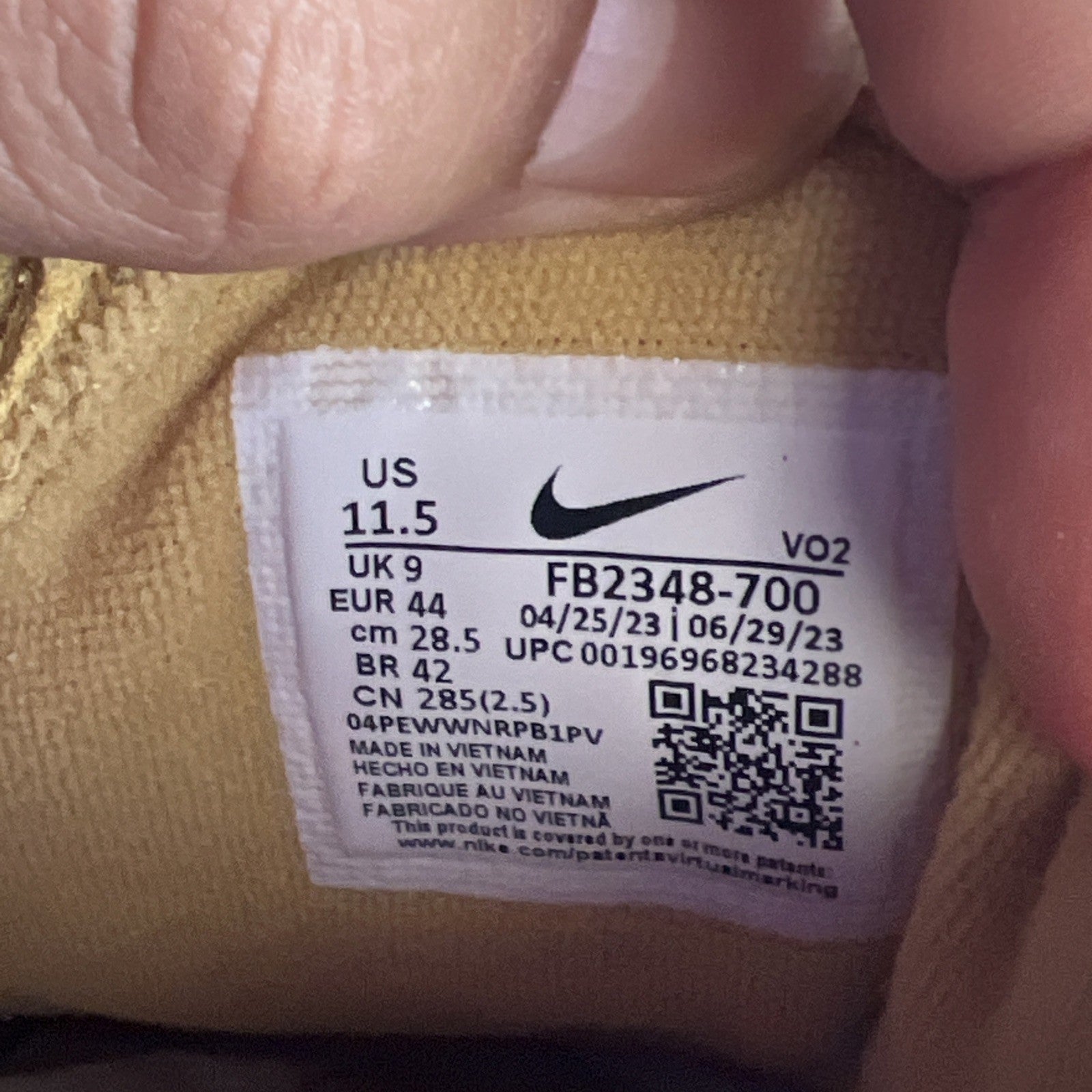 Size 11.5 - Nike Air Force 1 Wild Wheat Gold W (FB2348-700)