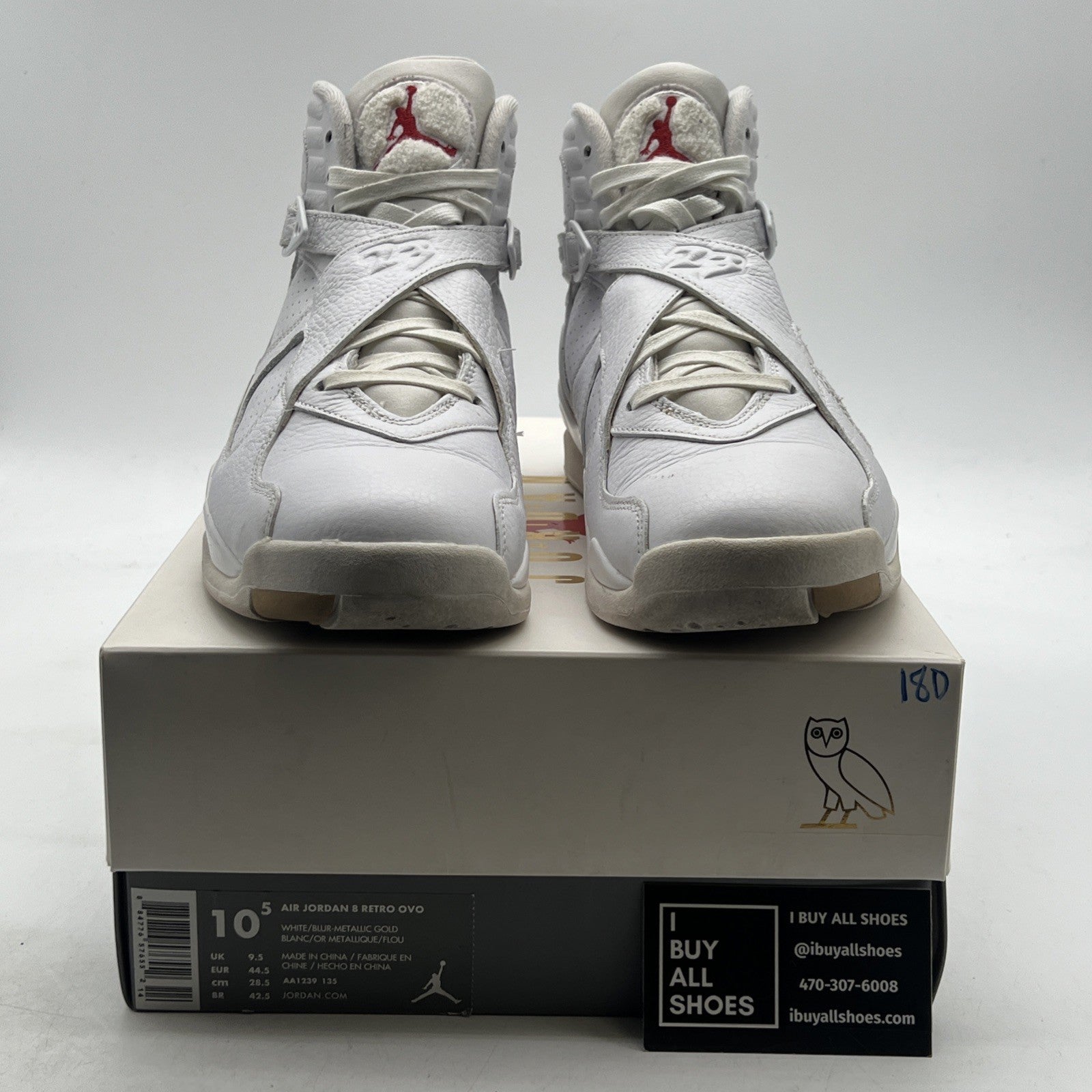 Size 10.5 - OVO x Air Jordan 8 Retro White (AA1239-135)