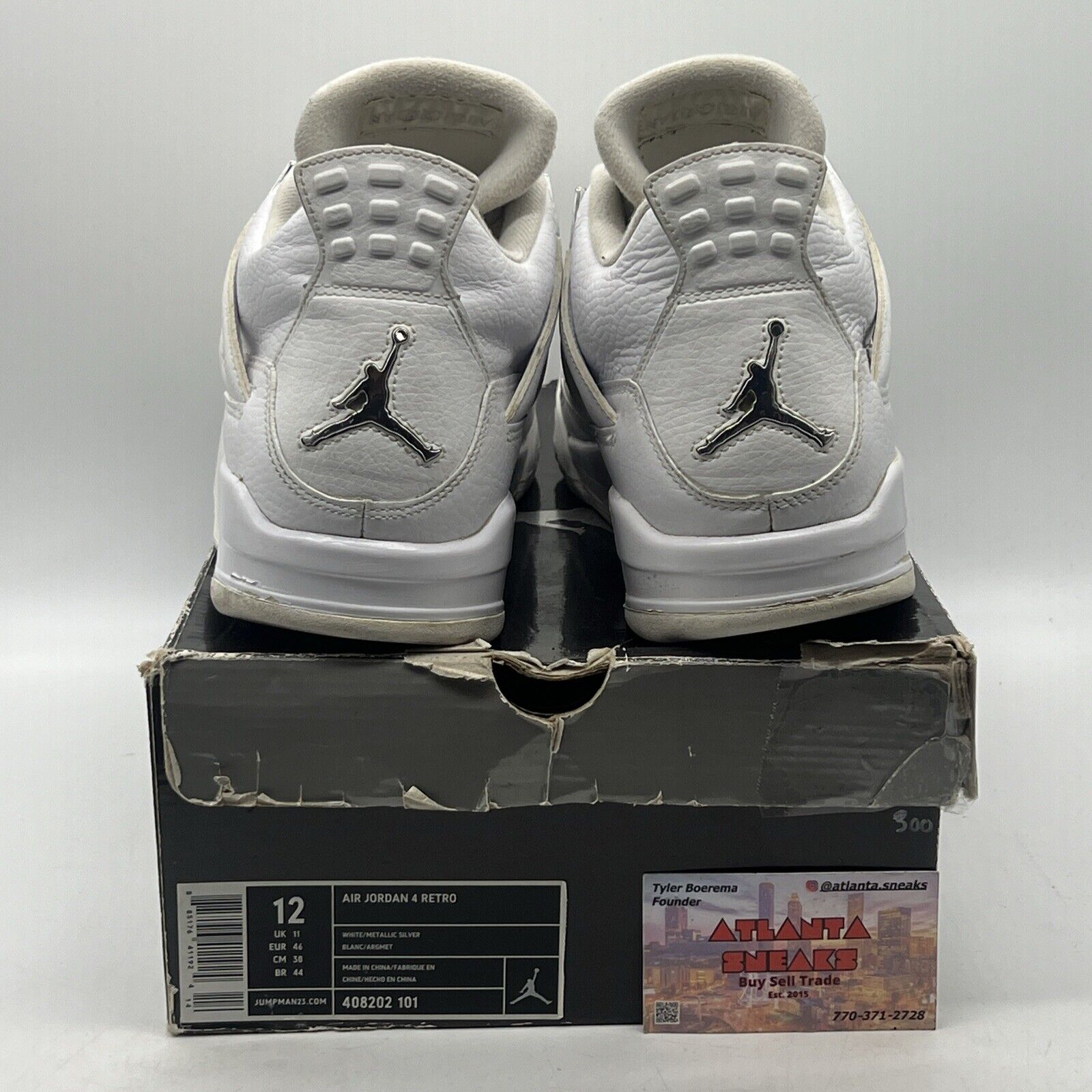 Size 12 - Air Jordan 4 Retro 25th Silver Anniversary