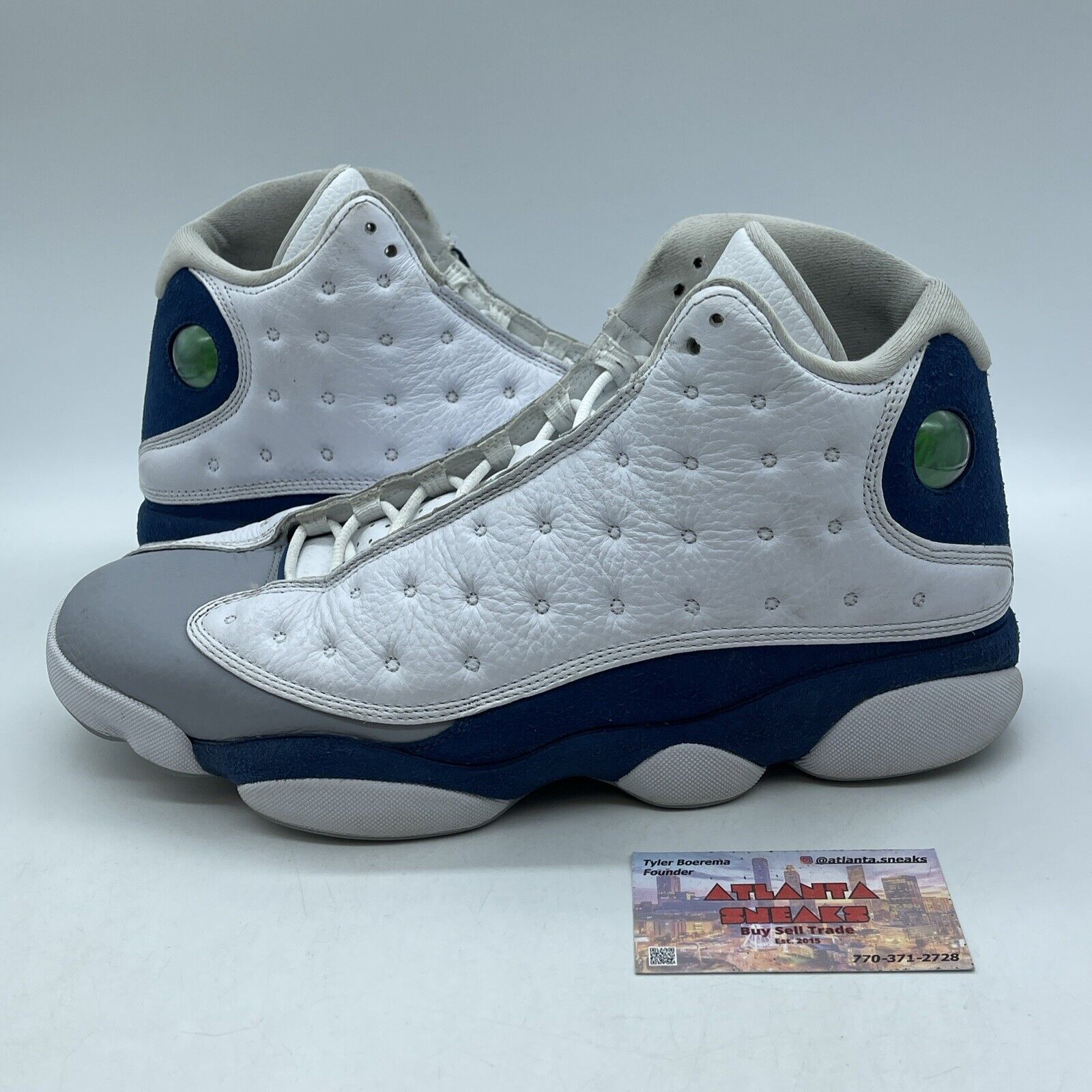 Size 13 - Jordan 13 Retro Mid French Blue Suede Grey White Leather (414571-164)