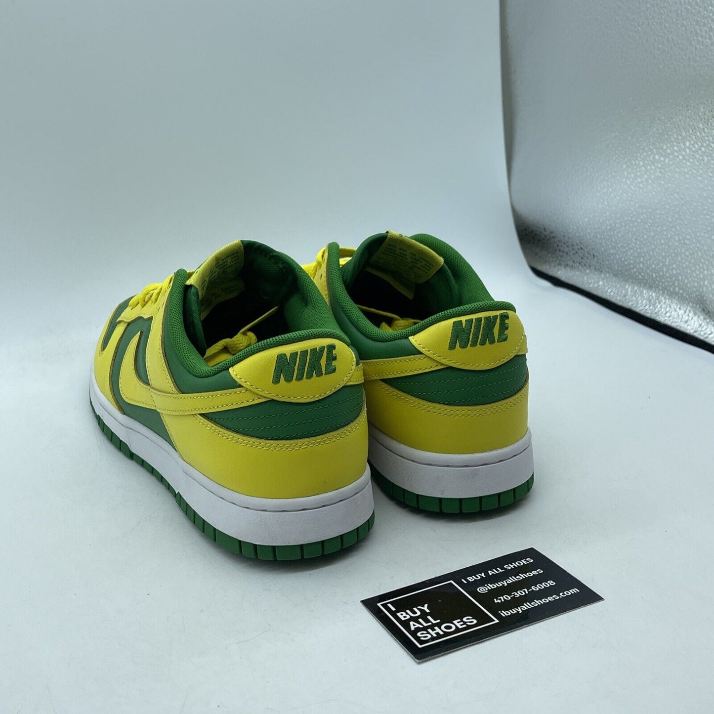Size 10.5 - Nike Dunk Low Reverse Brazil Green Yellow White Leather (DV0833-300)