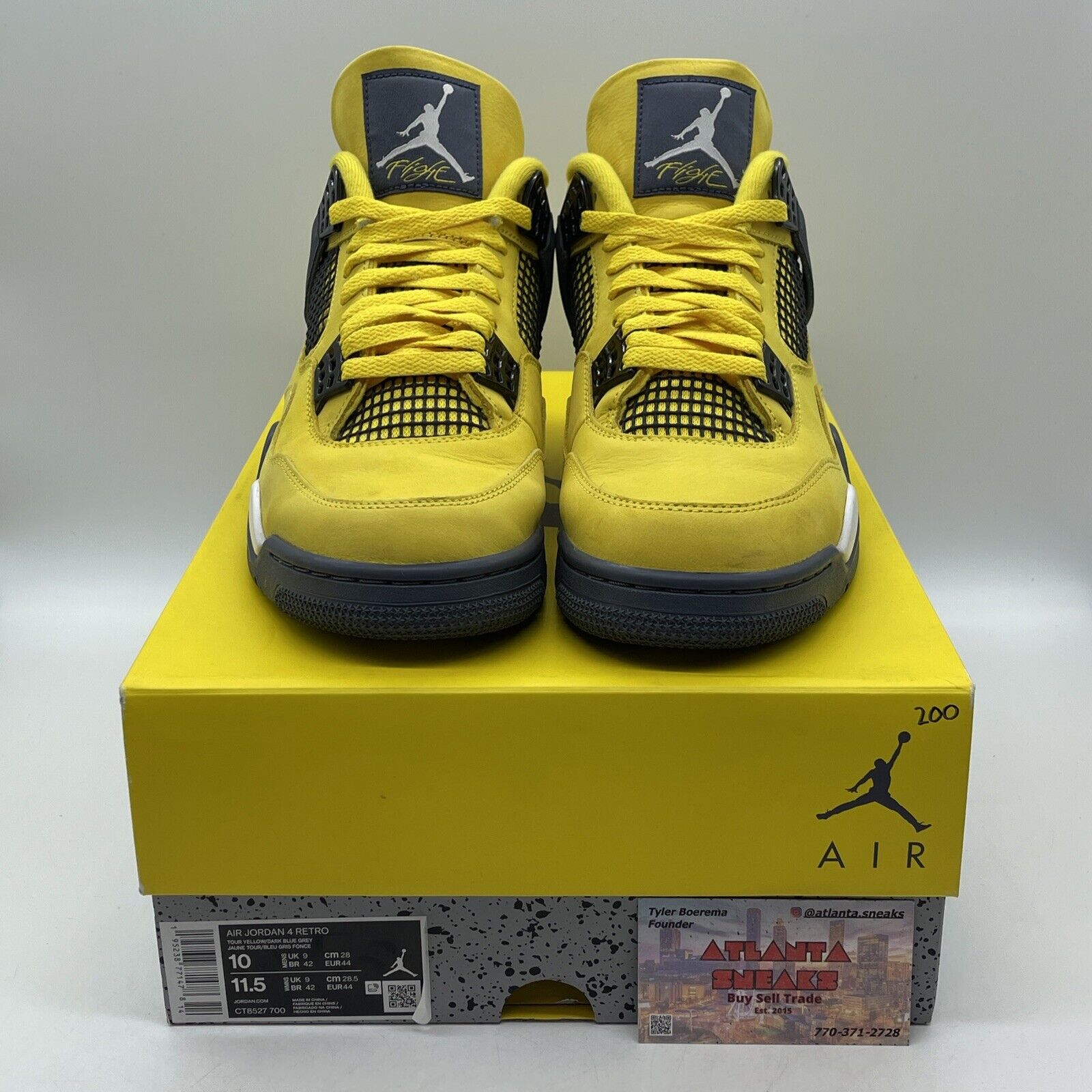 Size 10 - Jordan 4 Retro Mid Lightning Yellow Grey Suede White (CT8527-700)