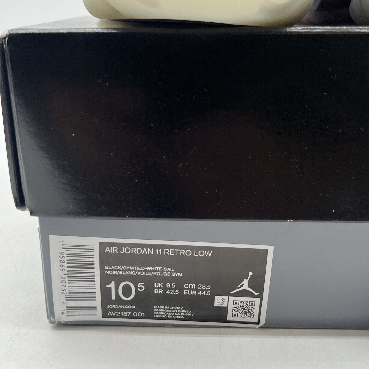 Size 10.5 - Jordan 11 Retro Low 72-10 Black White Red Leather (AV2187-001)