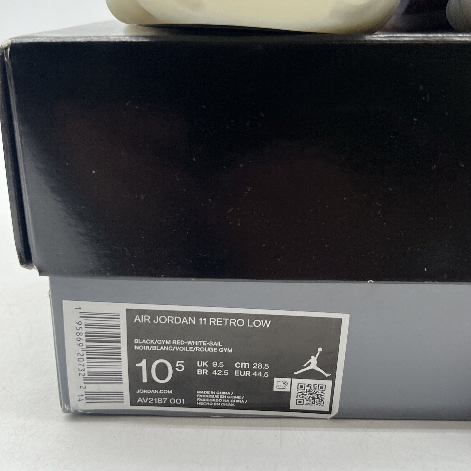Size 10.5 - Jordan 11 Retro Low 72-10 Black White Red Leather (AV2187-001)