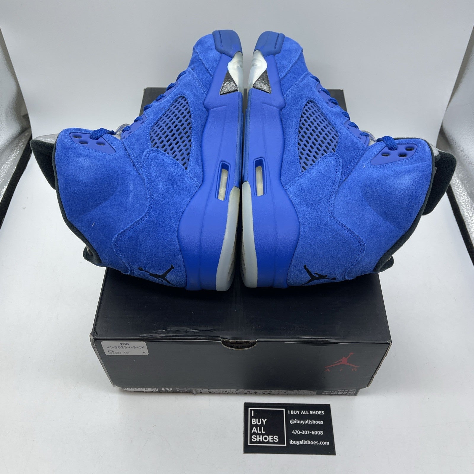 Size 10 - Air Jordan 5 Retro Blue Suede (136027-401)