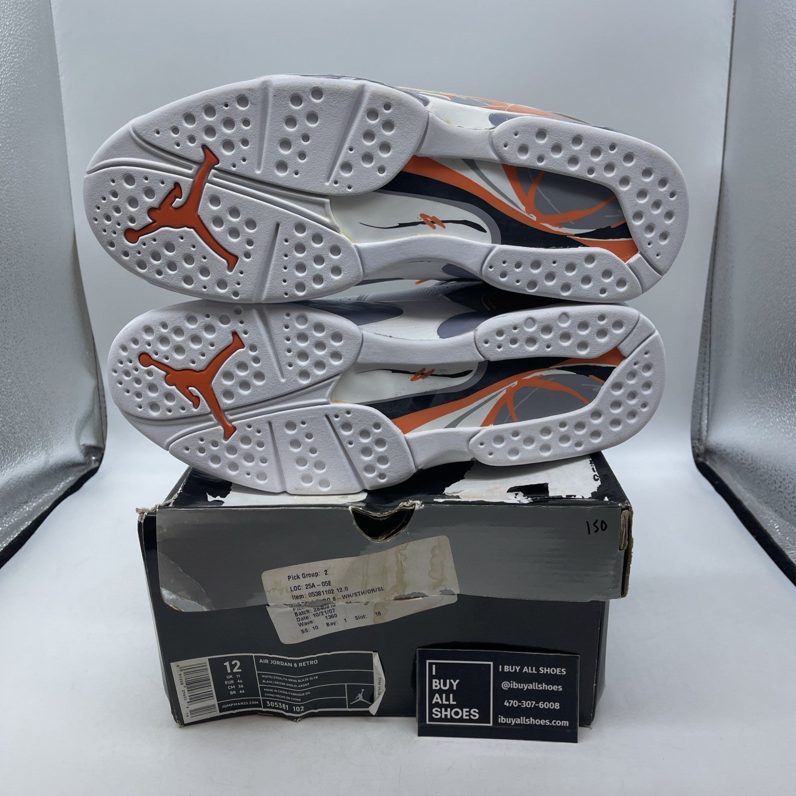 Size 12 - Air Jordan 8 Retro Orange Blaze (305381-102)