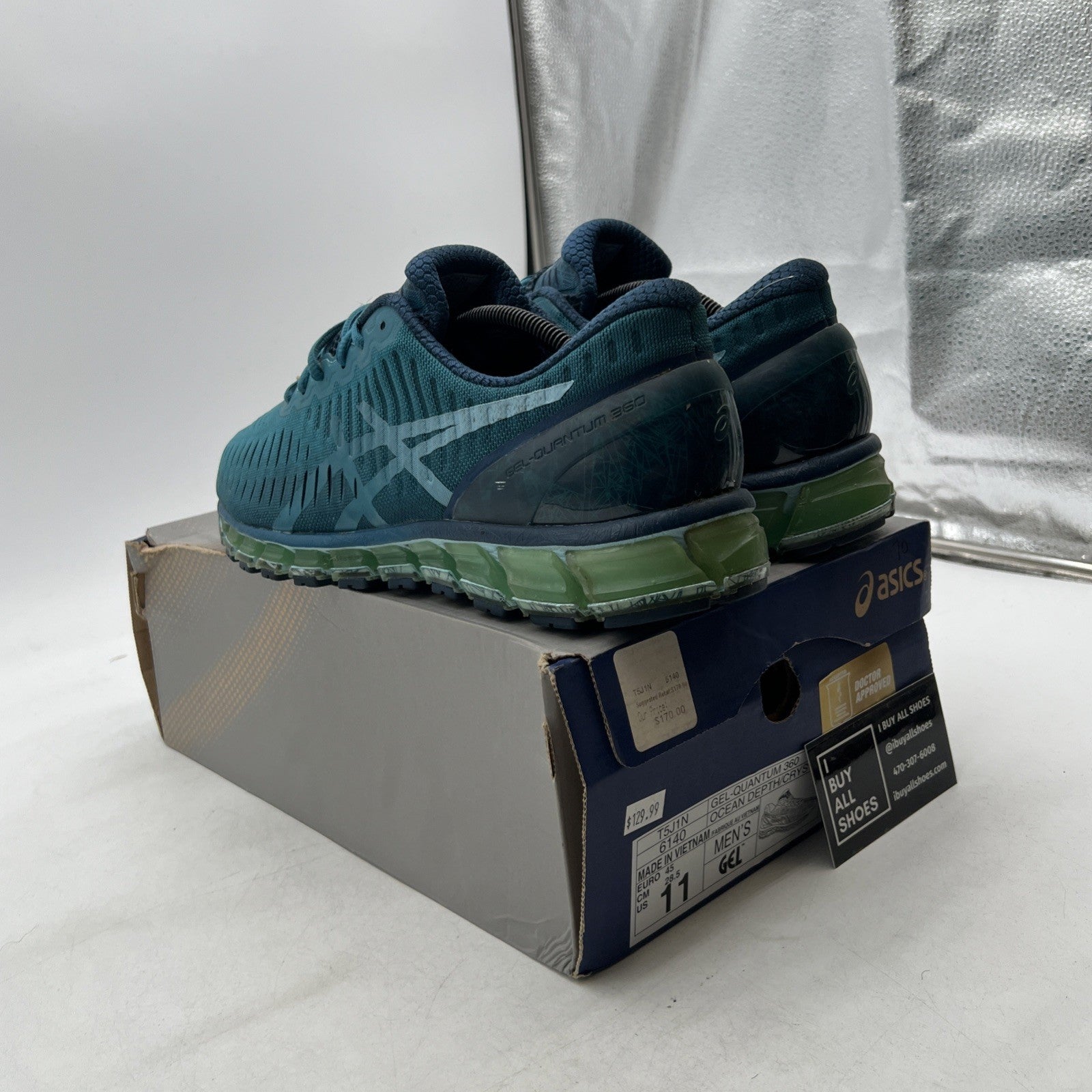 Size 11 - Asics Gel-Quantum 360 Knit Shoes Ocean Depth Crystal Blue (T5J1N6140)
