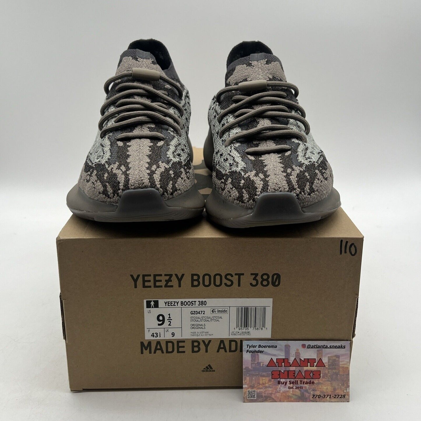 Size 9.5 - adidas Yeezy Boost 380 Stone Salt Grey Black (GZ0472)