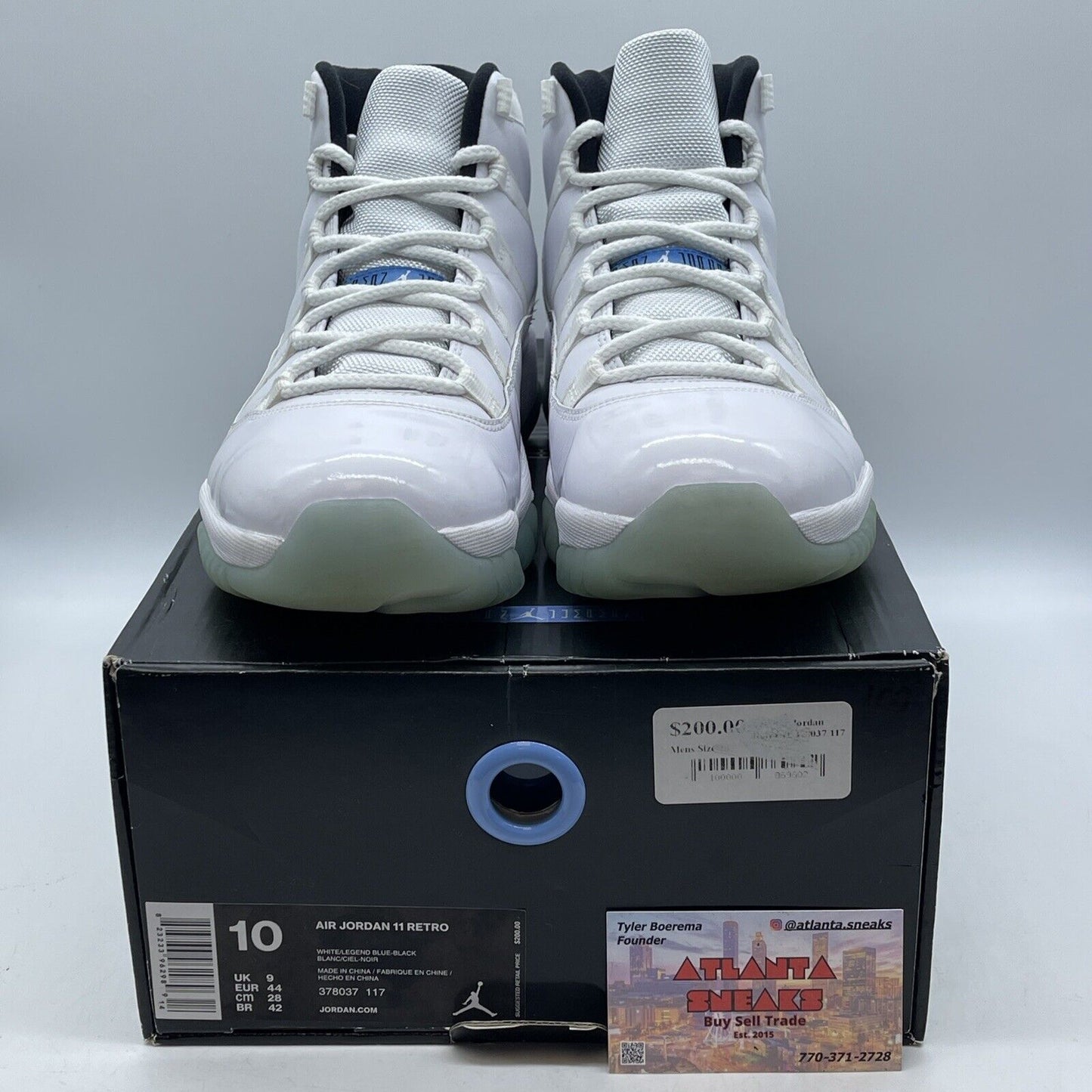 Size 10 - Jordan 11 Retro High Legend Blue White Leather Suede (378037-117)