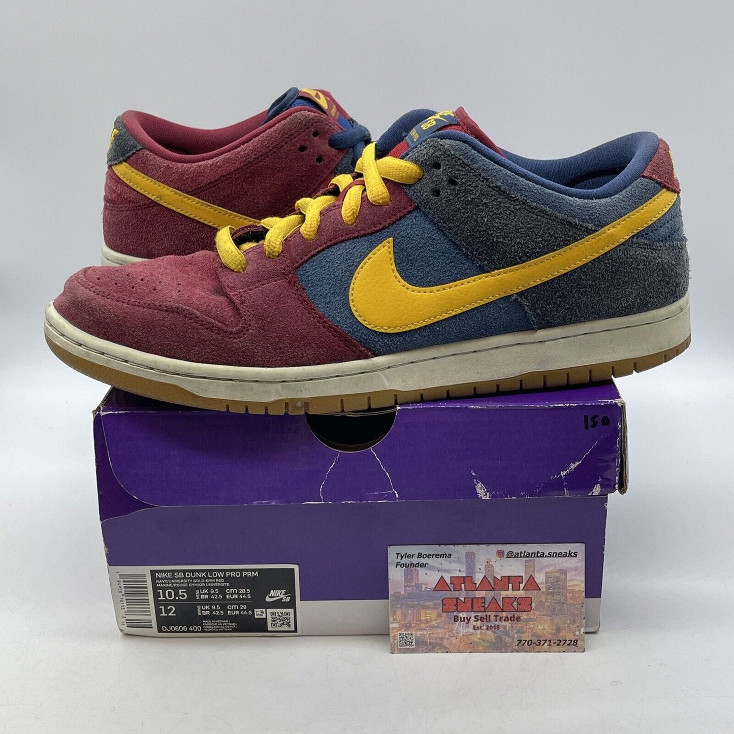 Size 10.5 - Nike Dunk SB Low Catalonia Burgundy Blue Suede  (DJ0606-400)