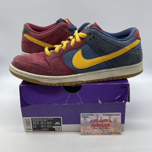 Size 10.5 - Nike Dunk SB Low Catalonia Burgundy Blue Suede  (DJ0606-400)