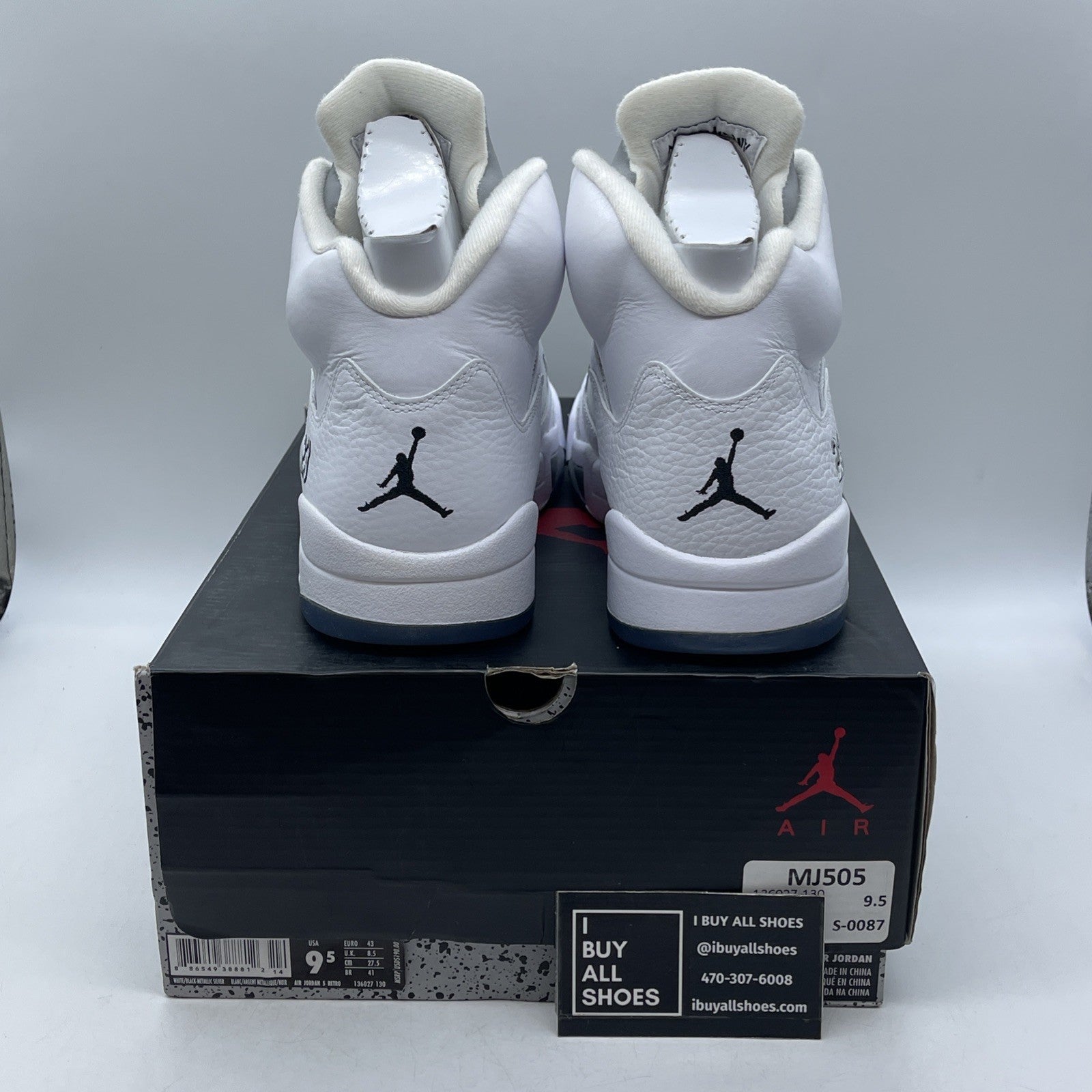 Size 9.5 - Air Jordan 5 Retro 2015 White Metallic (136027-130)