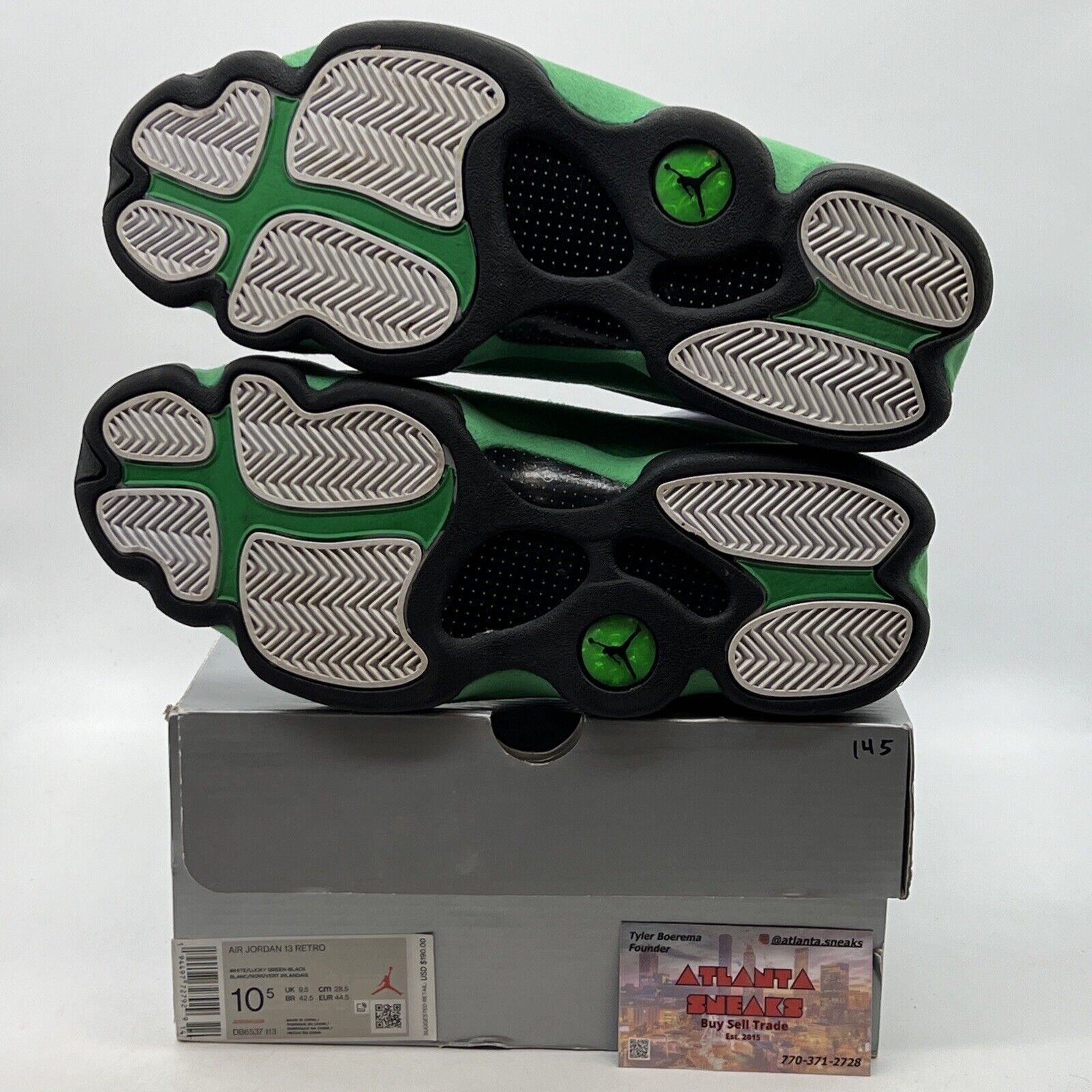Size 10.5 - Jordan 13 Retro Lucky Green 2020 - White Green Suede  (DB6537-113)