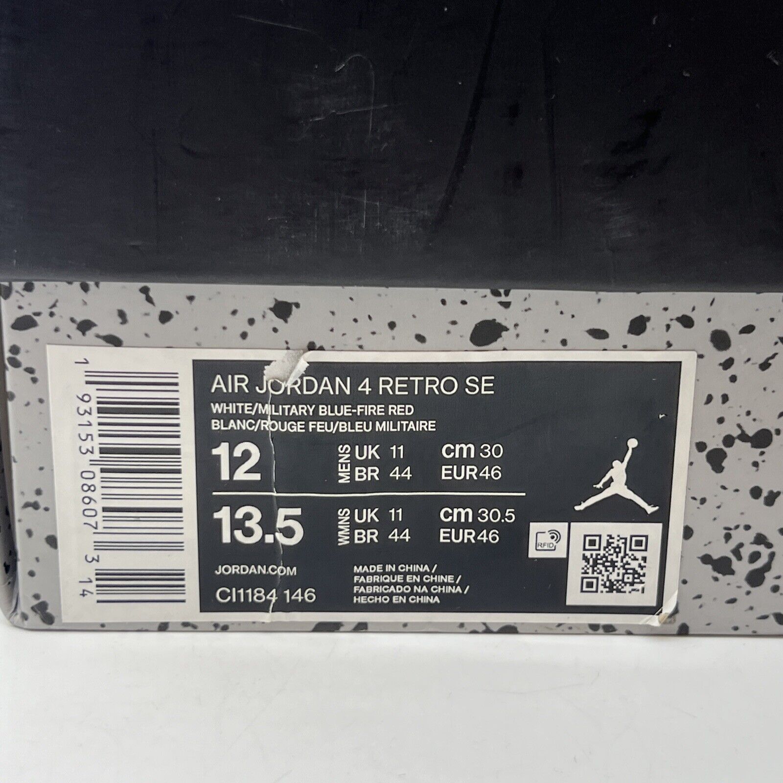 Size 12 - Jordan 4 Retro SE Mid What The 4 White Black Grey Red (CI1184-146)