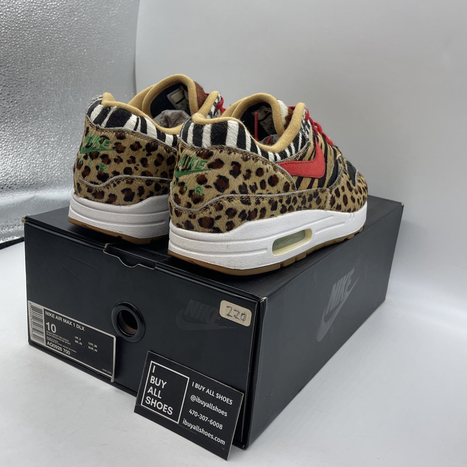 Size 10 - Nike Atmos x Air Max 1 DLX 2018 Animal Pack (AQ0928-700)