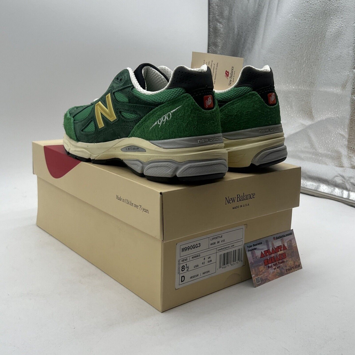 Size 8.5 - New Balance Teddy Santis x 990v3 Made in USA Green Gold (M990GG3)