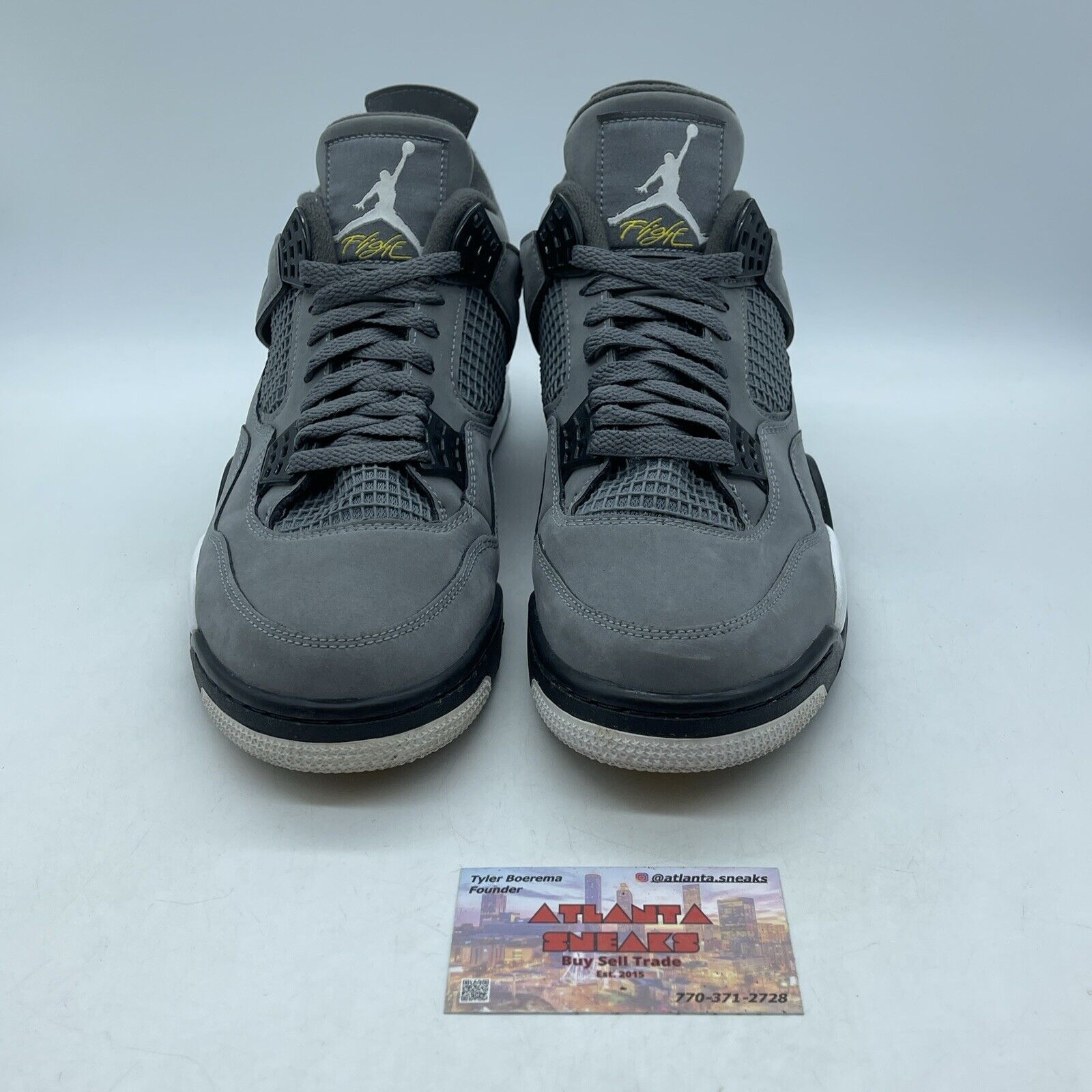 Size 10.5 - Jordan 4 Retro Low Cool Grey Black Silver White Suede (308497-007)