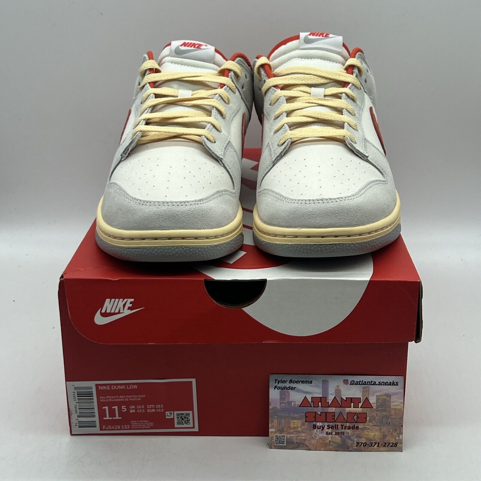 Size 11.5 - Nike Dunk Low White/Gray/Red 2023 Brand New Og All