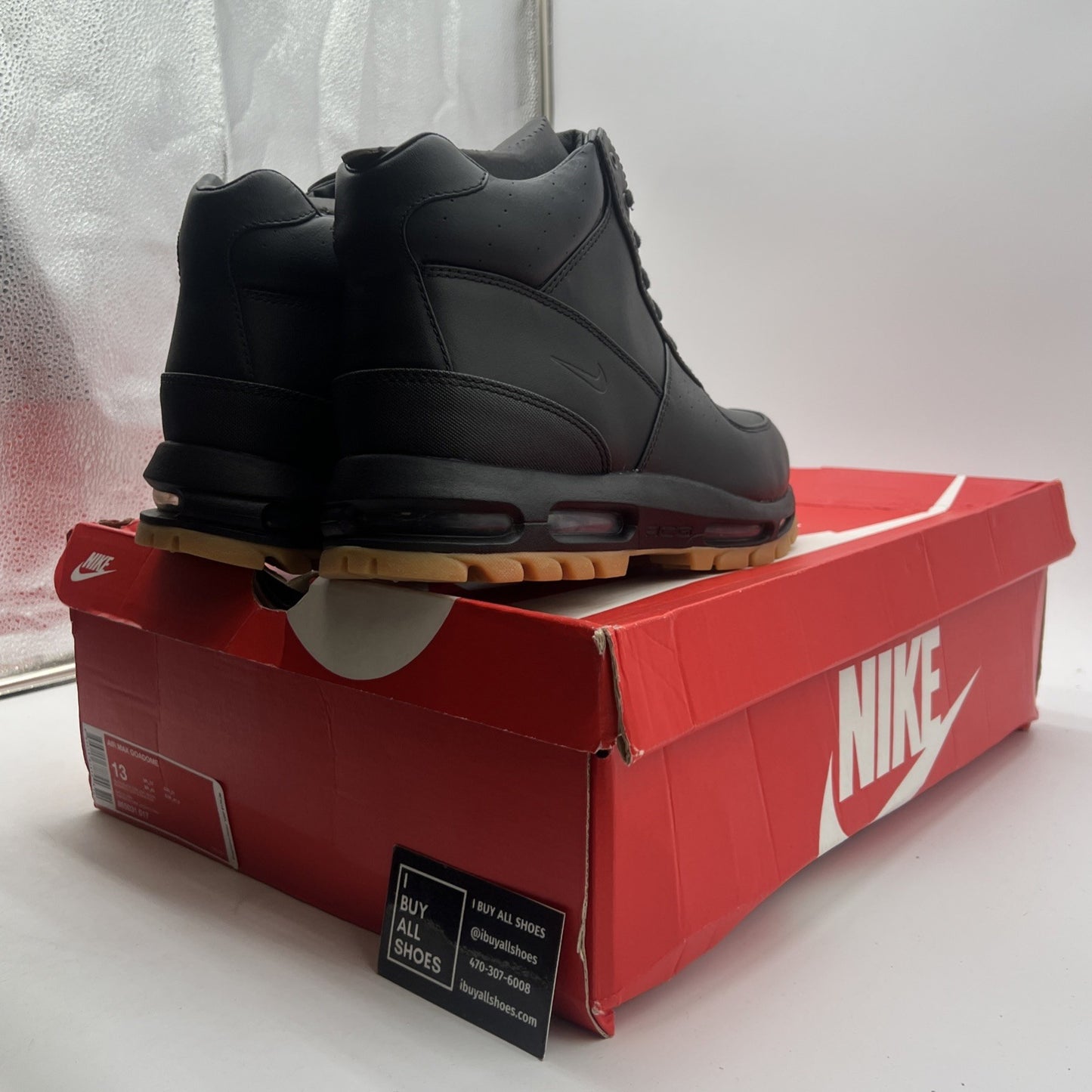 Size 13 - Nike Air Max ACG Goadome (865031-017) Black/Gum Winter Leather Boots