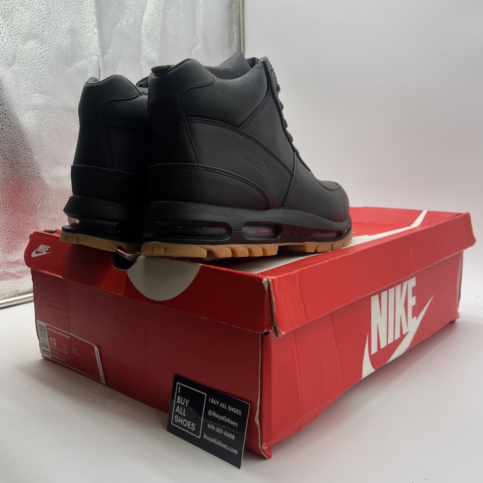 Size 13 - Nike Air Max ACG Goadome (865031-017) Black/Gum Winter Leather Boots