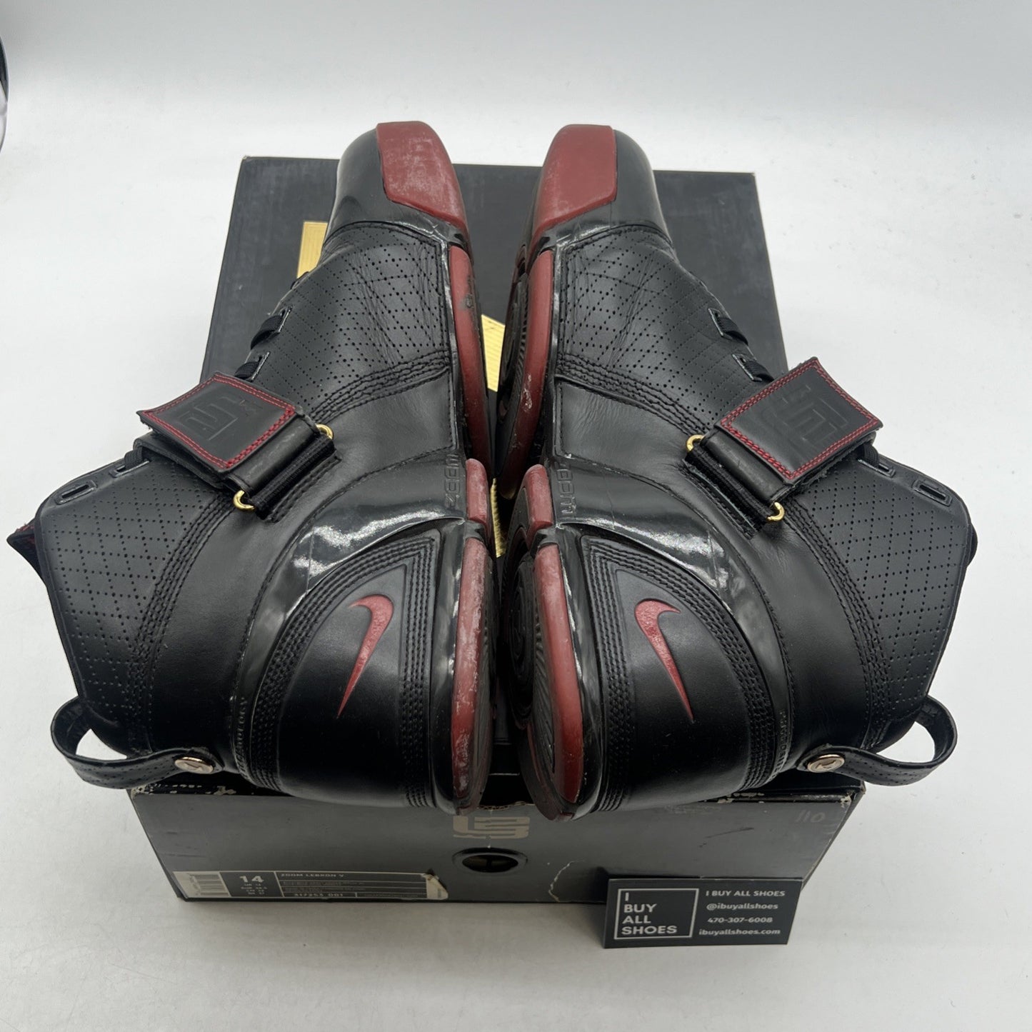 Size 14 - Nike Zoom LeBron 5 Black Varsity Crimson (317253-001)