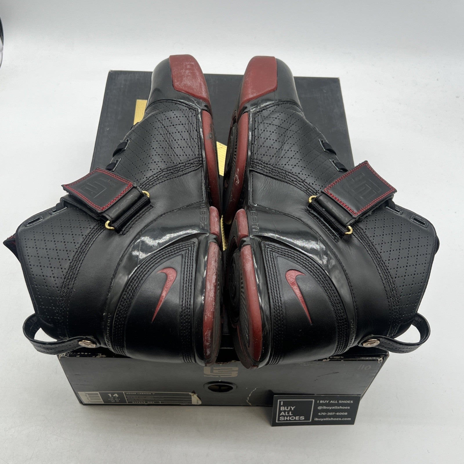 Size 14 - Nike Zoom LeBron 5 Black Varsity Crimson (317253-001)