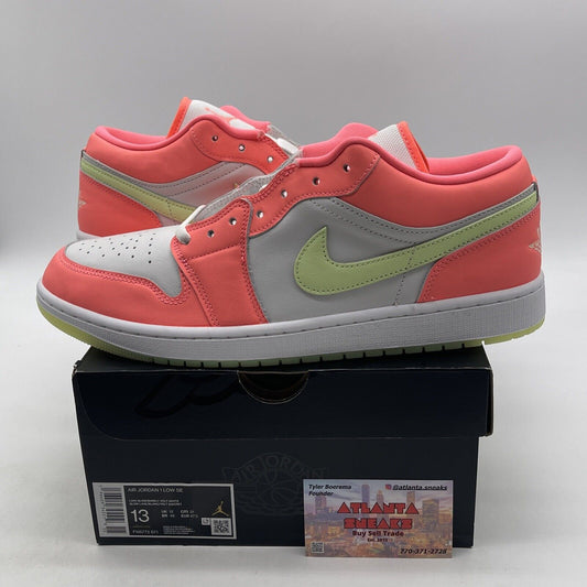 Size 13 - Air Jordan 1 SE Low Lava Glow Pink White Yellow Leather (FN6772-671)