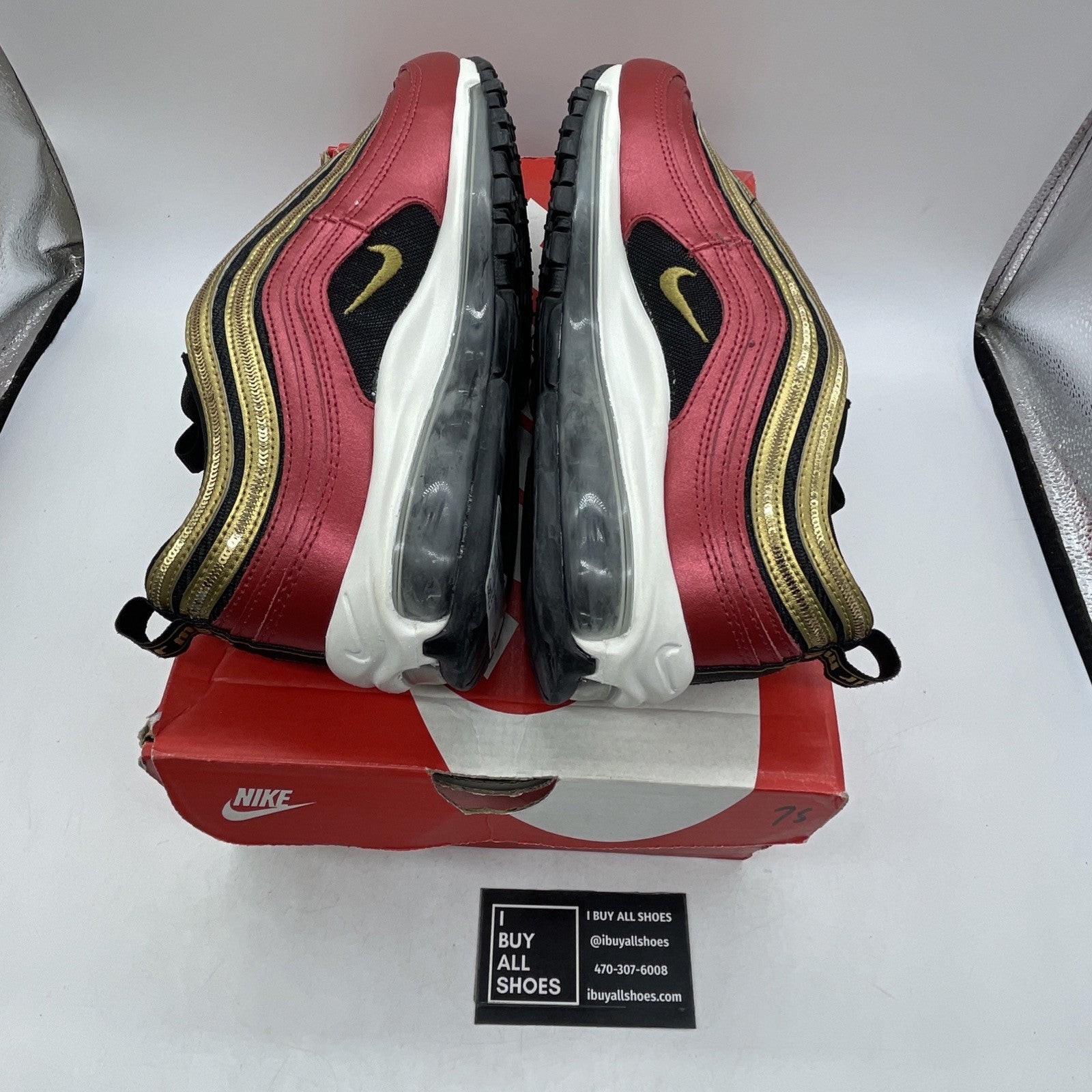 Size 9.5W - Nike Air Max 97 Gold Sequin  (CT1148-600)