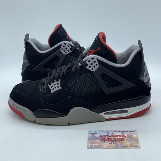 Size 11 - Jordan 4 Retro OG Mid Bred 2019 Black White Red Grey (308497-060)
