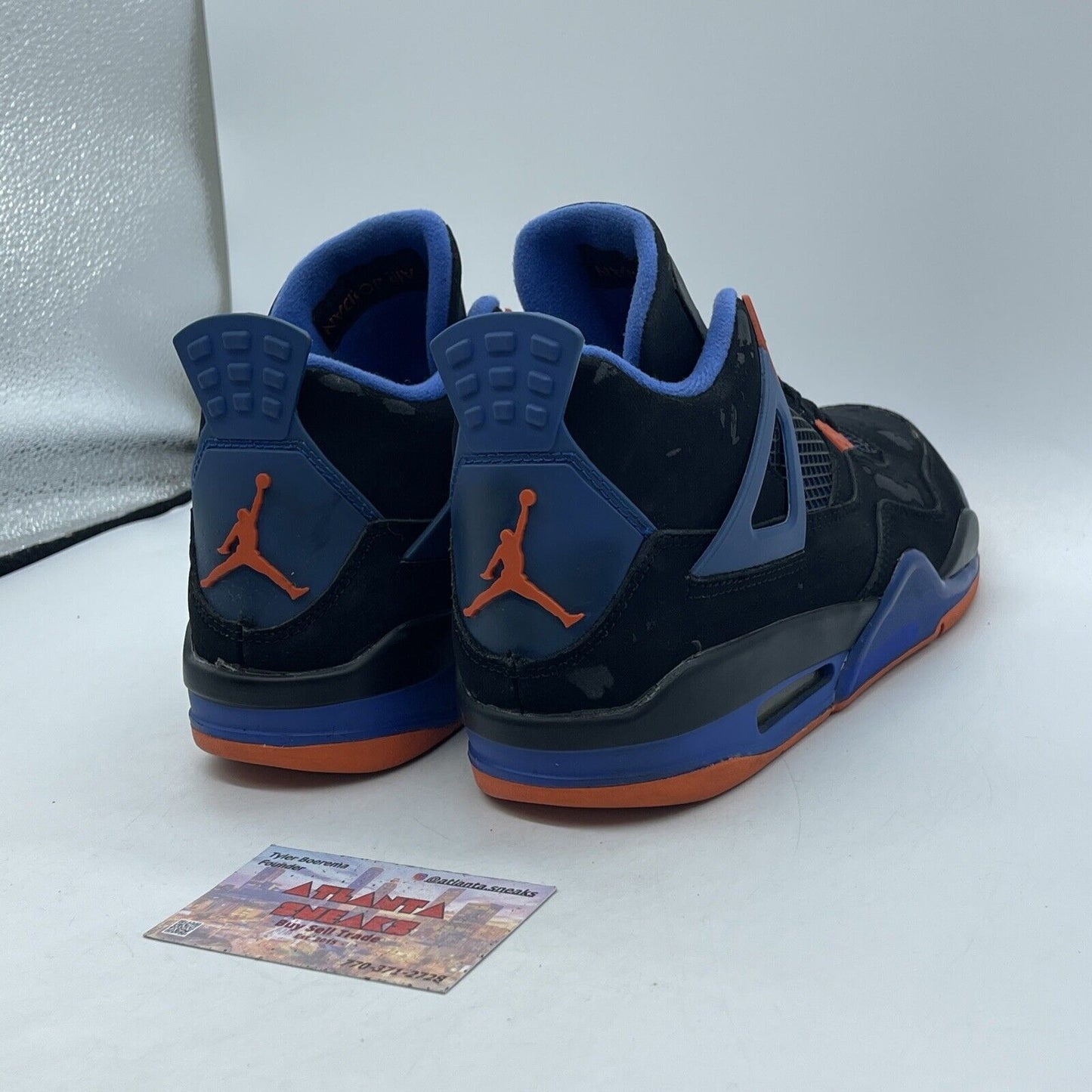 Size 8 - Air Jordan 4 Retro Cavs Black Suede Blue Orange Leather (308497-027)