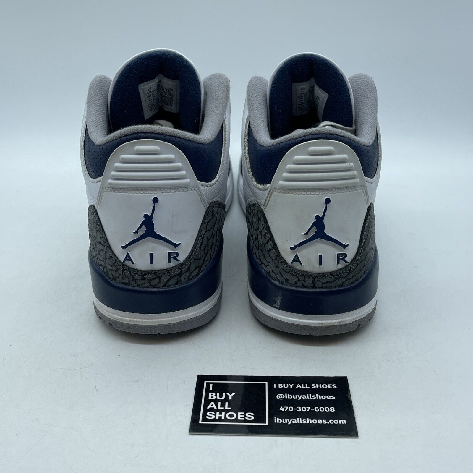 Size 11 - Air Jordan 3 Retro Midnight Navy White Leather Suede (ACT8532-140)