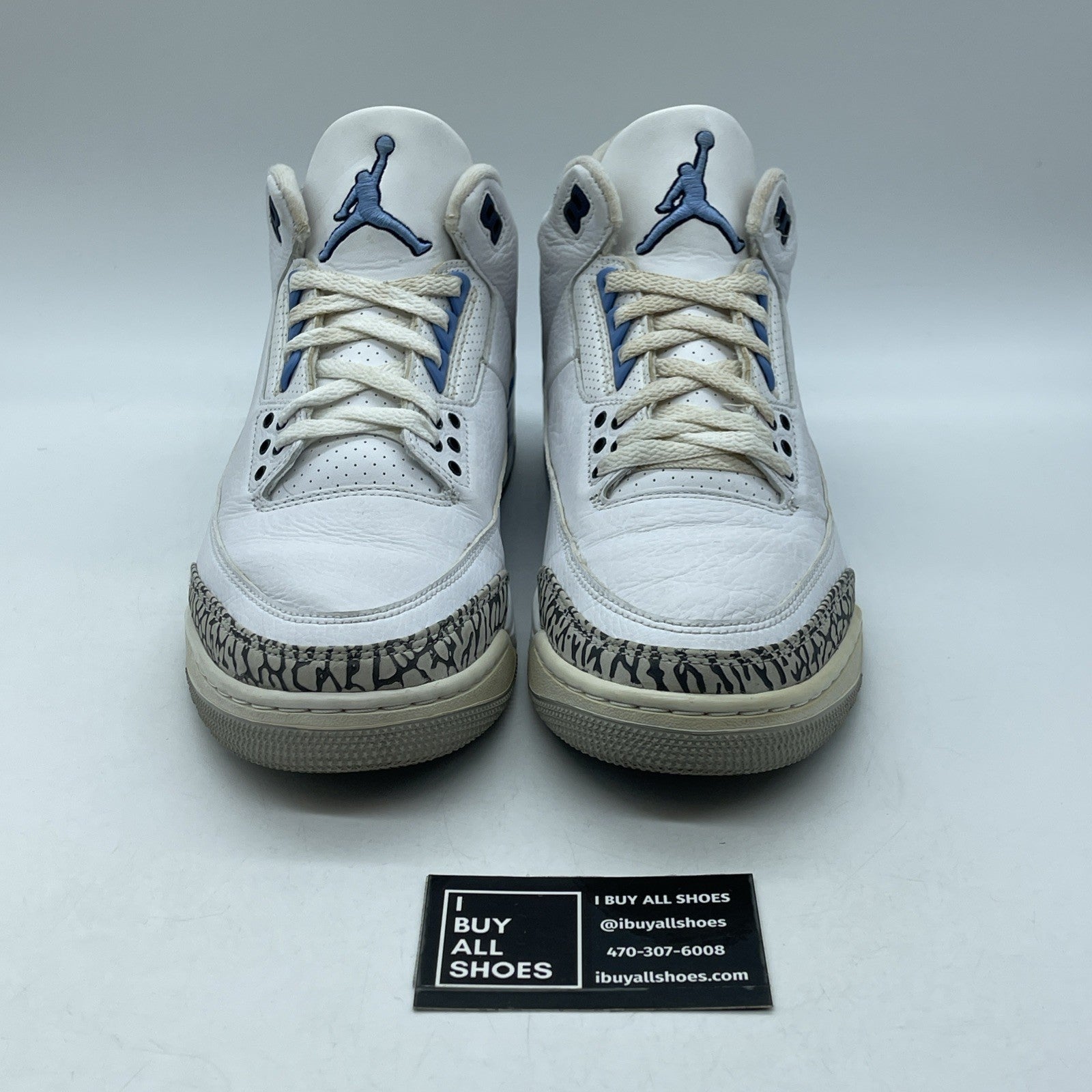 Size 10.5 - Jordan 3 Retro Mid UNC White Grey Blue Suede Leather (CT8532-104)