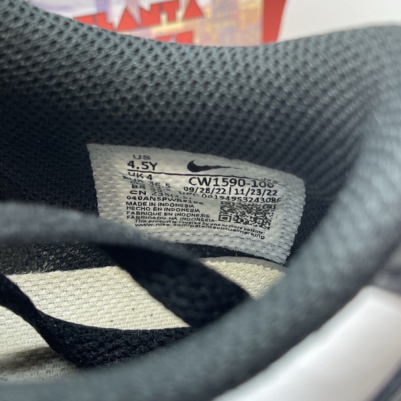 Size 4.5Y - Dunk Low GS Black white Leather  (CW1590-100)
