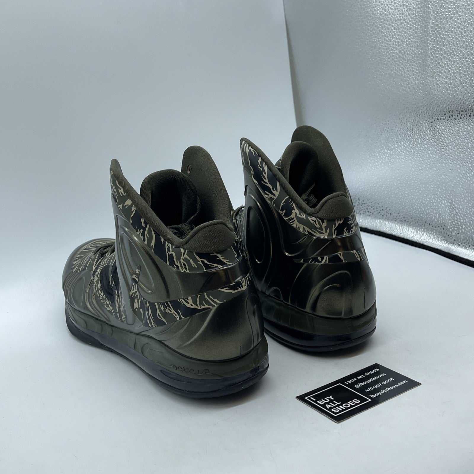 Size 13 - Nike Air Max Hyperposite Tiger Camo Green Black Leather (524862-300)