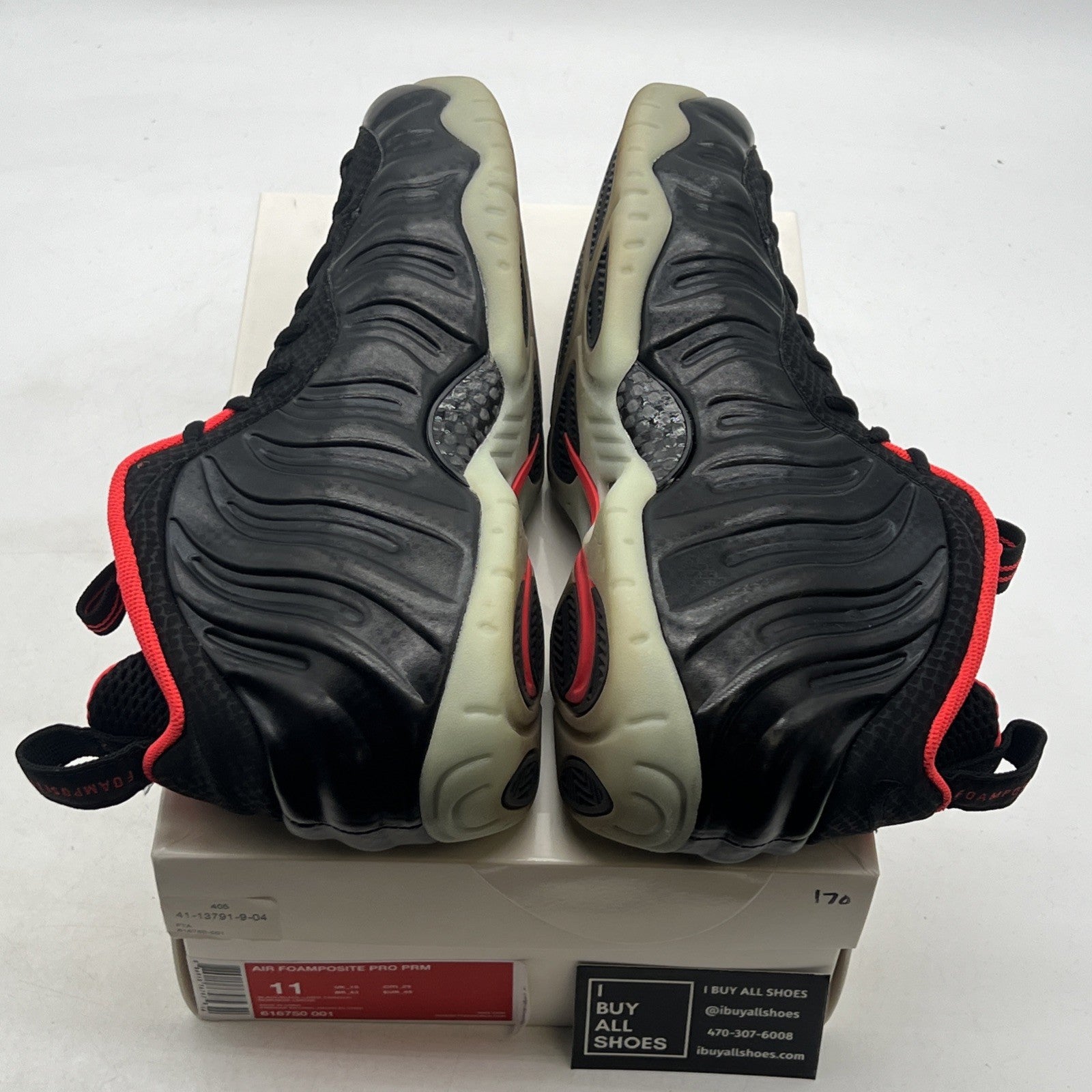 Size 11 - Nike Air Foamposite Pro Black Solar (616750-001) Laser Crimson