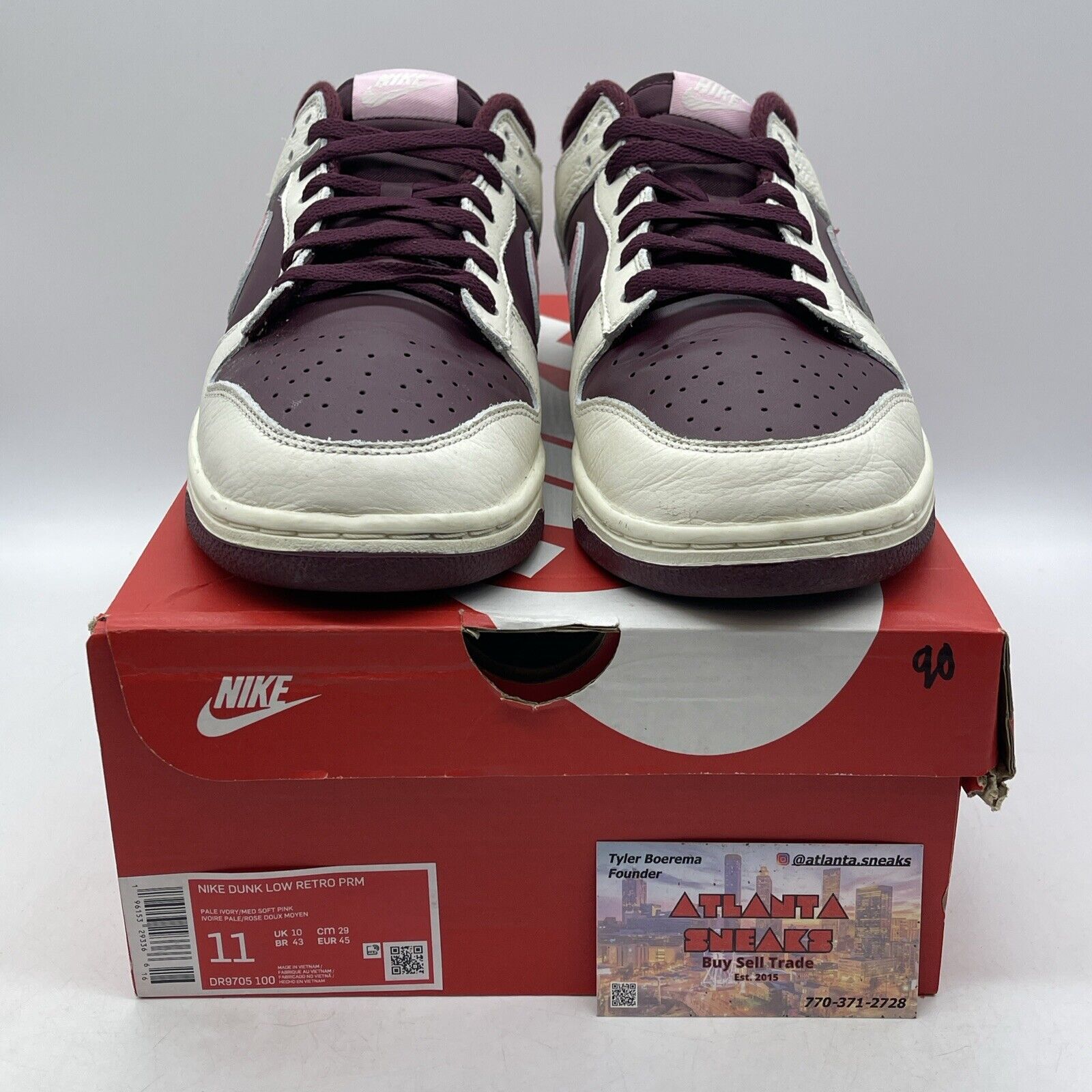 Size 11 - Nike Dunk Low Premium Valentine's Day Burgundy White (DR9705-100)